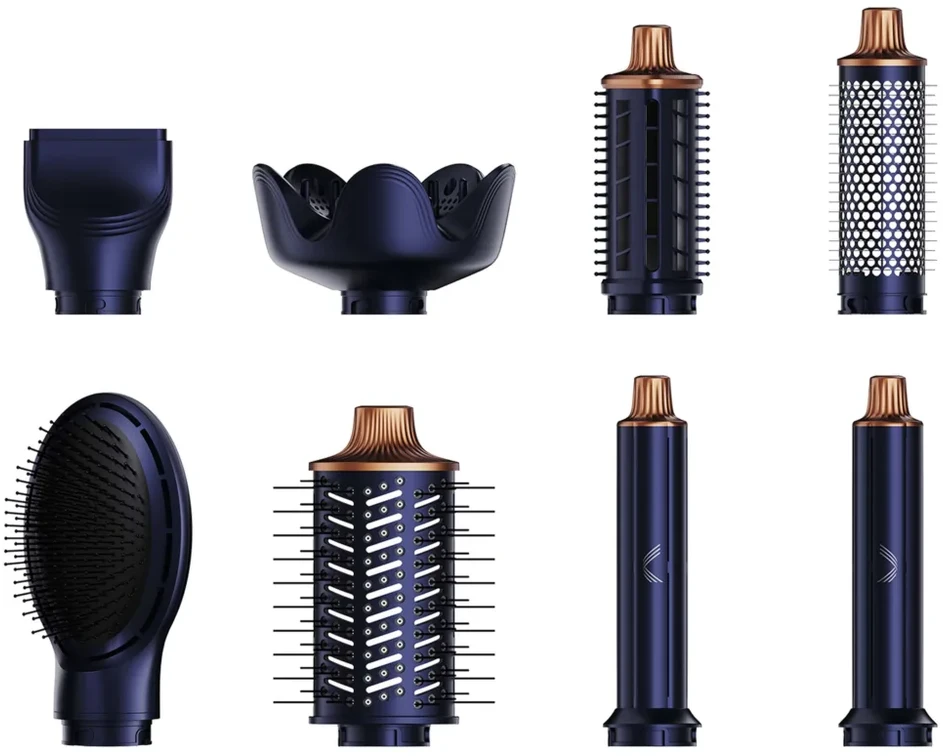 LOVIO_Multistyler AirStyle plaukų džiovintuvas-suktukas LVHS001BL 1400W Tamsiai mėlyna-vario spalvos