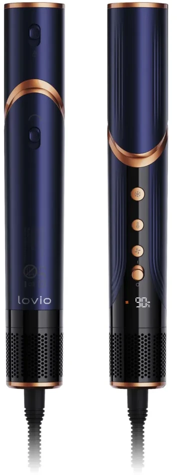 LOVIO_Multistyler AirStyle plaukų džiovintuvas-suktukas LVHS001BL 1400W Tamsiai mėlyna-vario spalvos