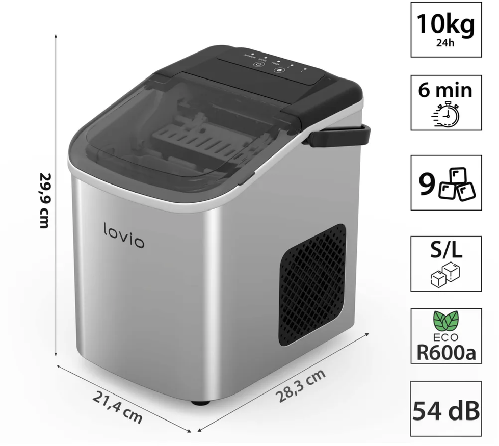 „Lovio LVIM001SL Crystal Ice“ namų ledo gaminimo aparatas