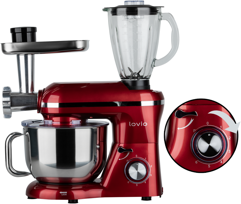 Virtuvinis kombainas Lovio LVSTM02PRD ChefAssistant Plus Raudona