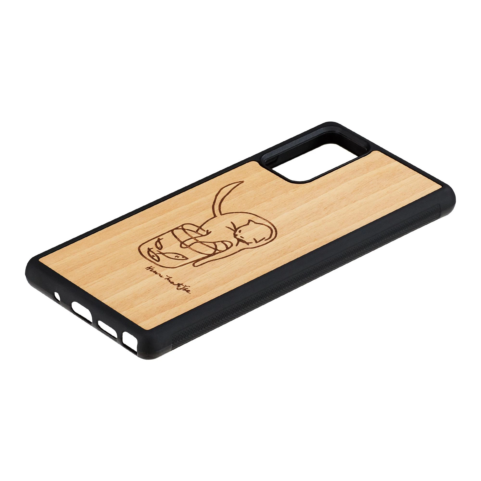MAN&WOOD dėklas, skirtas „Galaxy Note 20“ – katės ir žuvelės formos