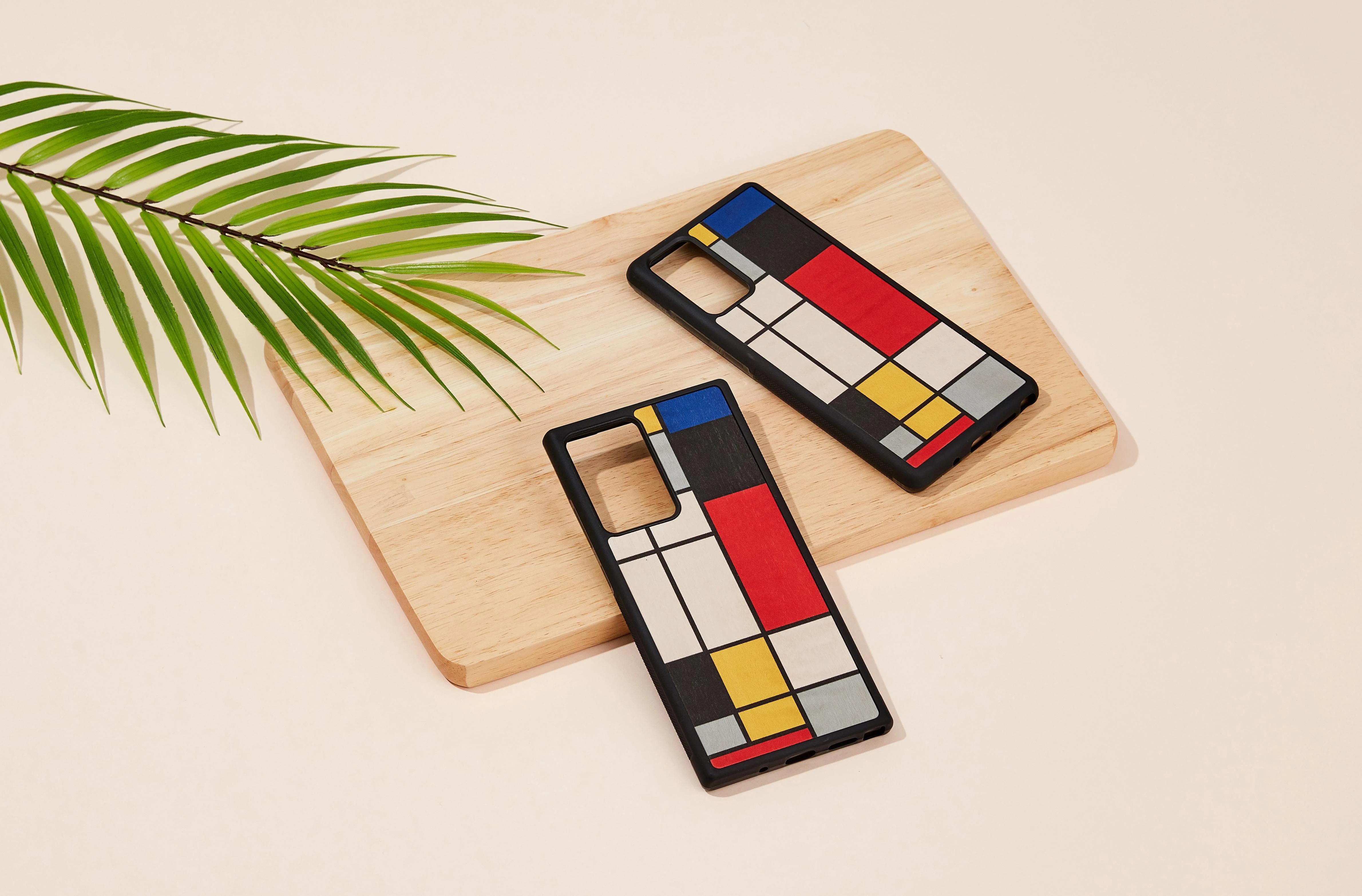 MAN&WOOD dėklas, skirtas „Galaxy Note 20 Ultra“, mondrian wood, juodas