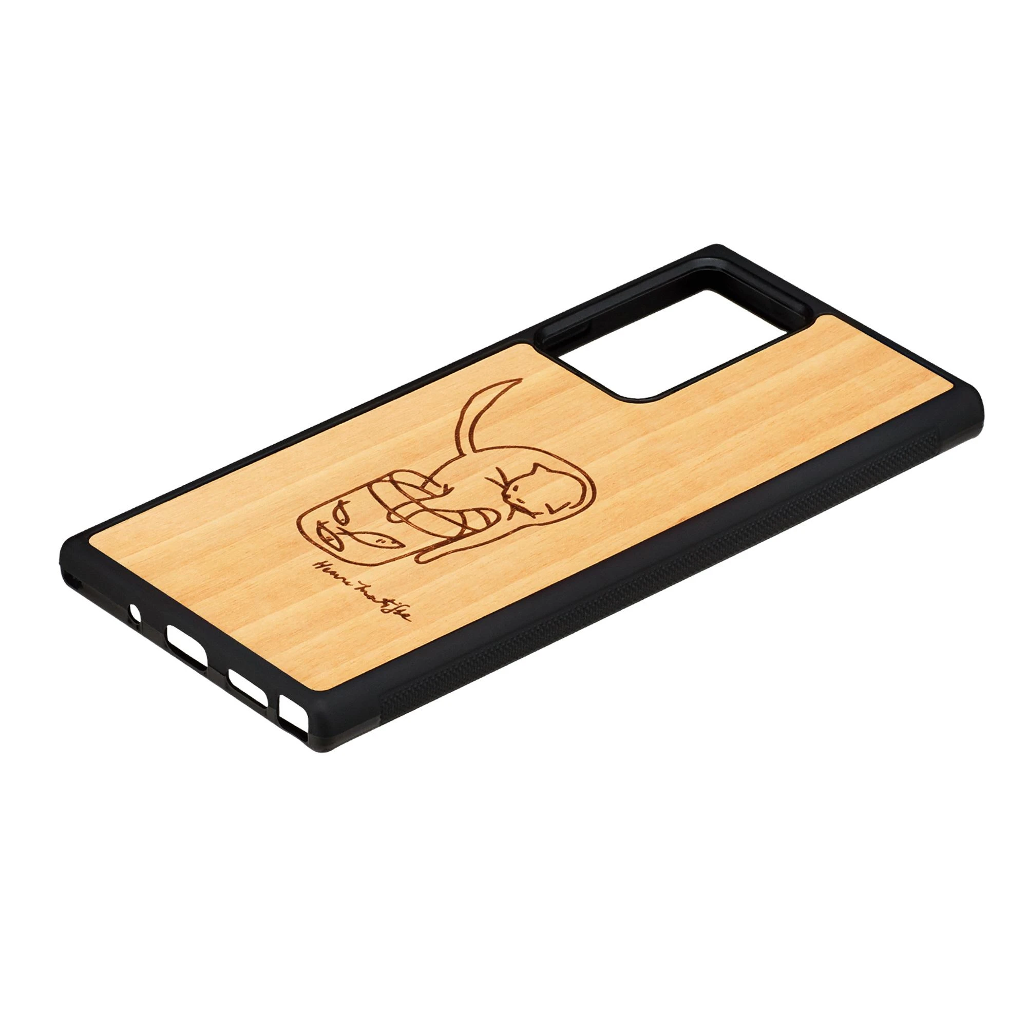 MAN&WOOD dėklas, skirtas „Galaxy Note 20 Ultra“ – katės ir žuvelės formos