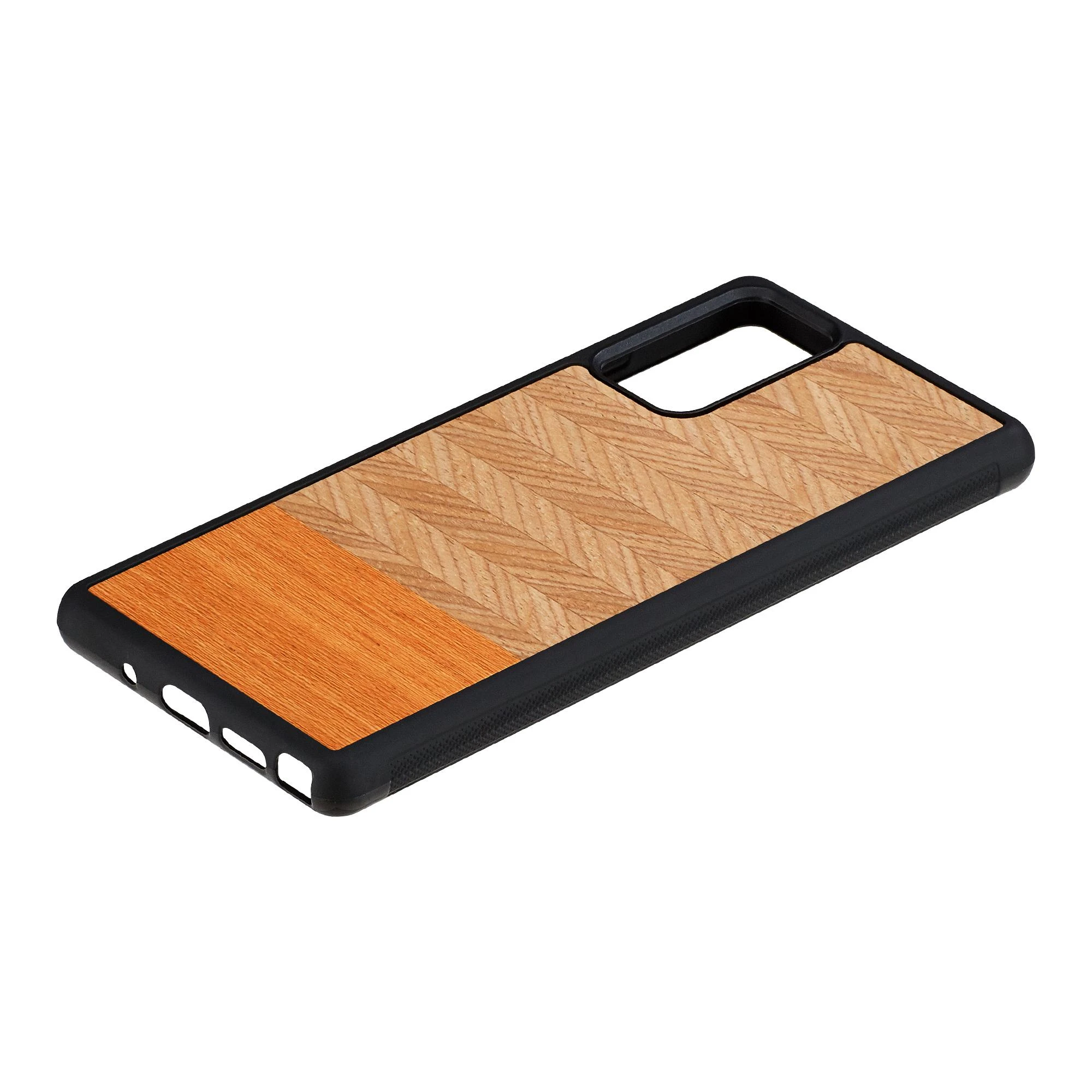 MAN&WOOD dėklas skirtas Galaxy Note 20 herringbone arancia juodos spalvos