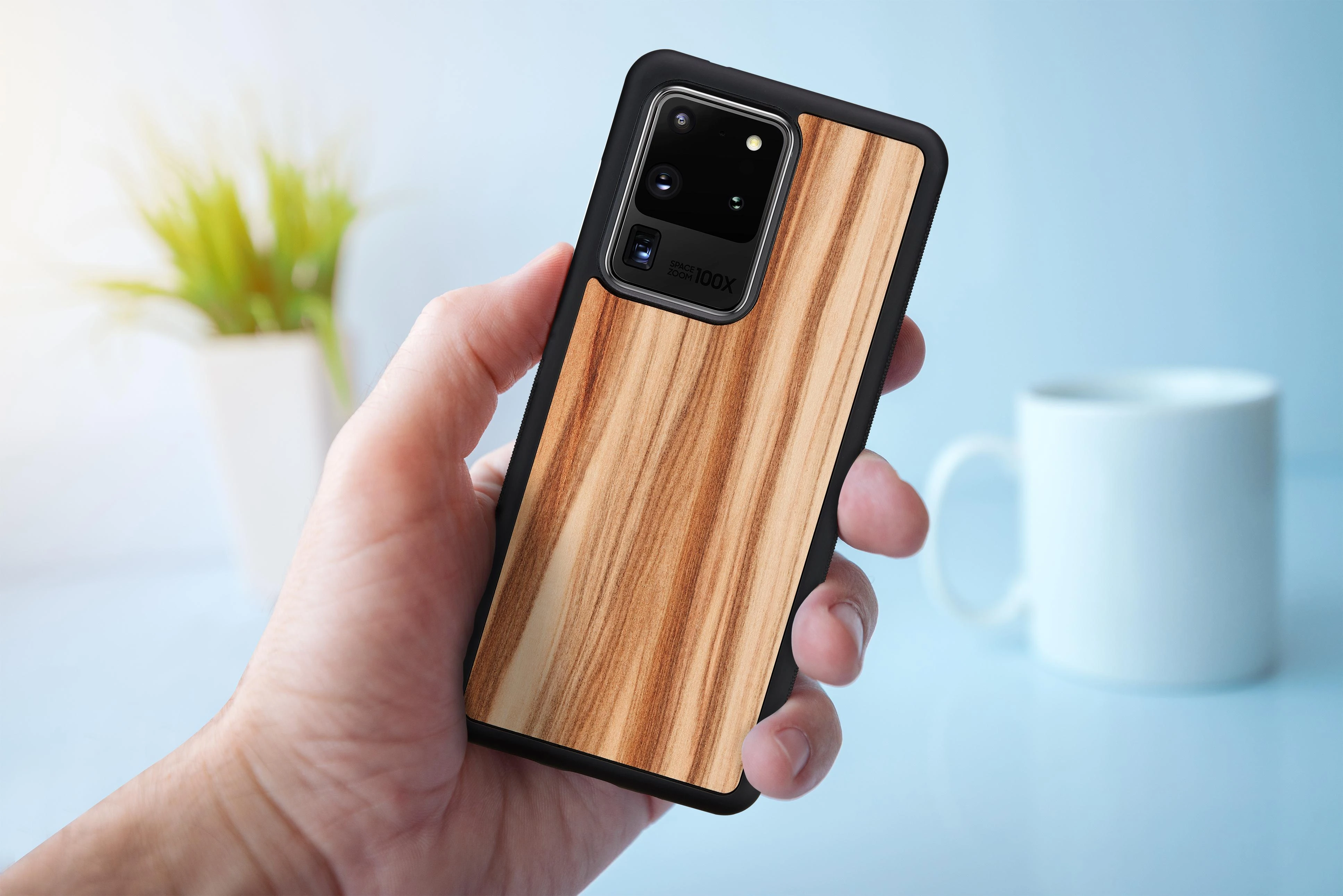 Dėklas MAN&WOOD case for Galaxy S20 Ultra cappuccino juodas