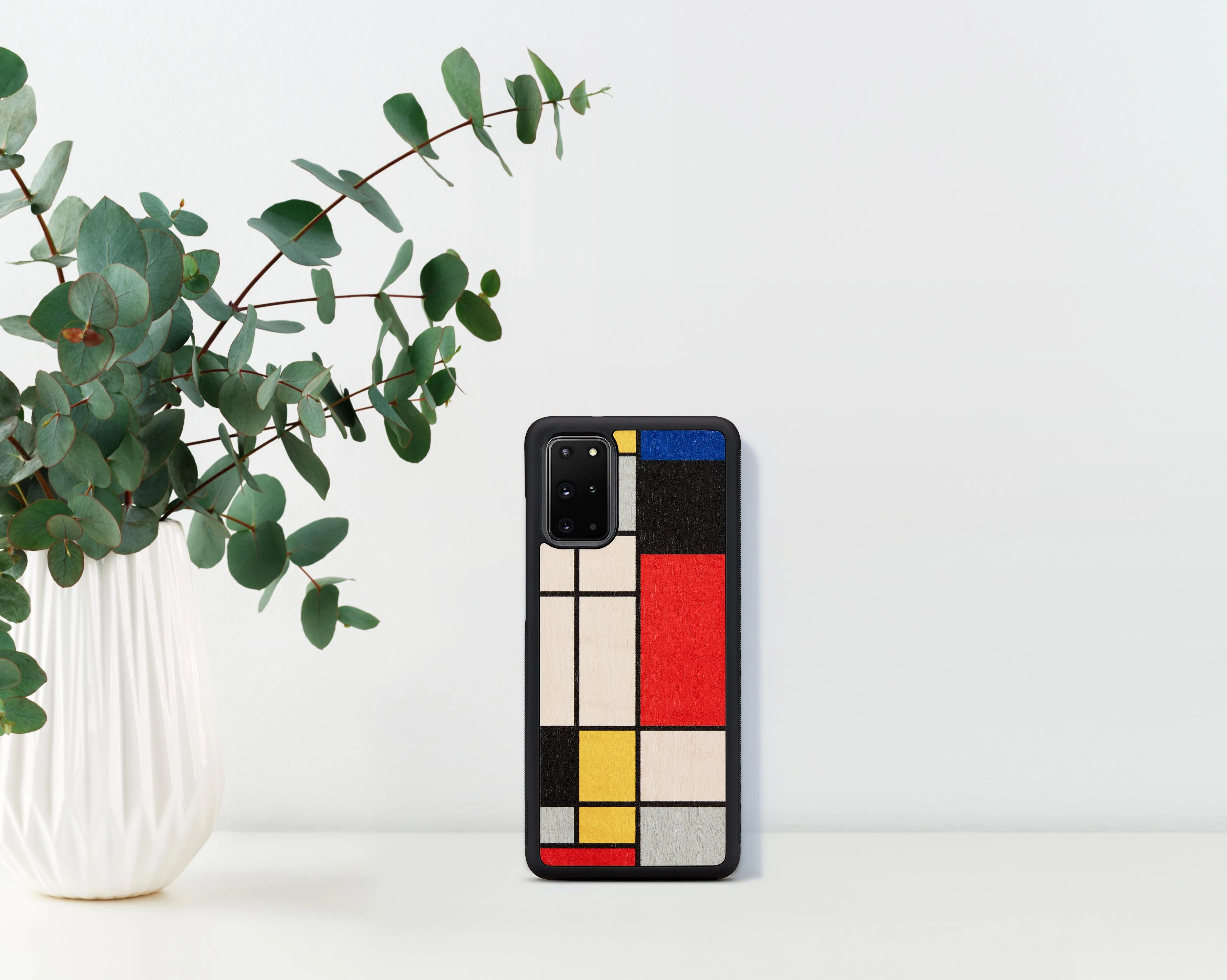 MAN&WOOD dėklas, skirtas „Galaxy S20+“, mondrian wood, juodas