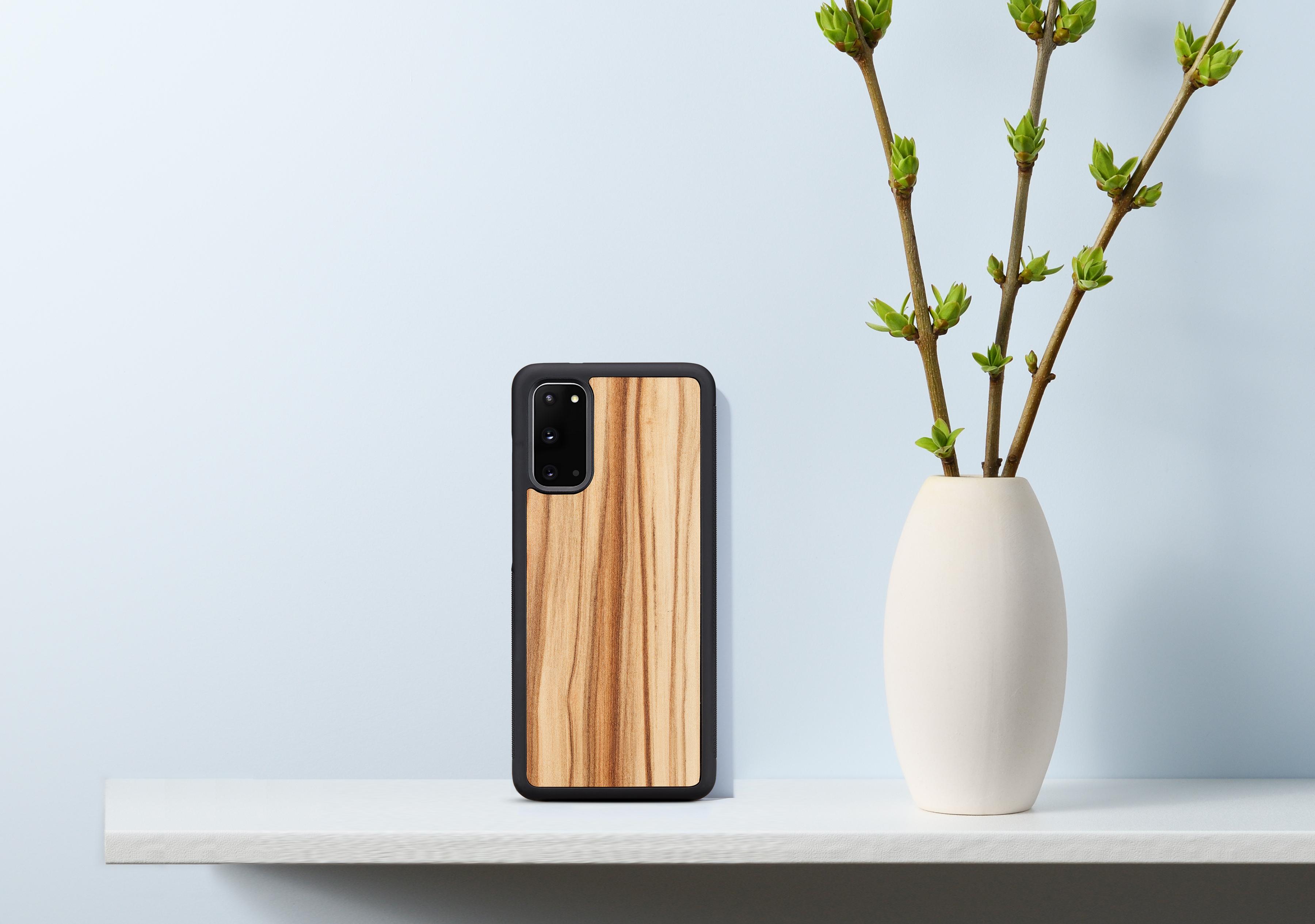 Dėklas MAN&WOOD case for Galaxy S20 cappuccino juodas