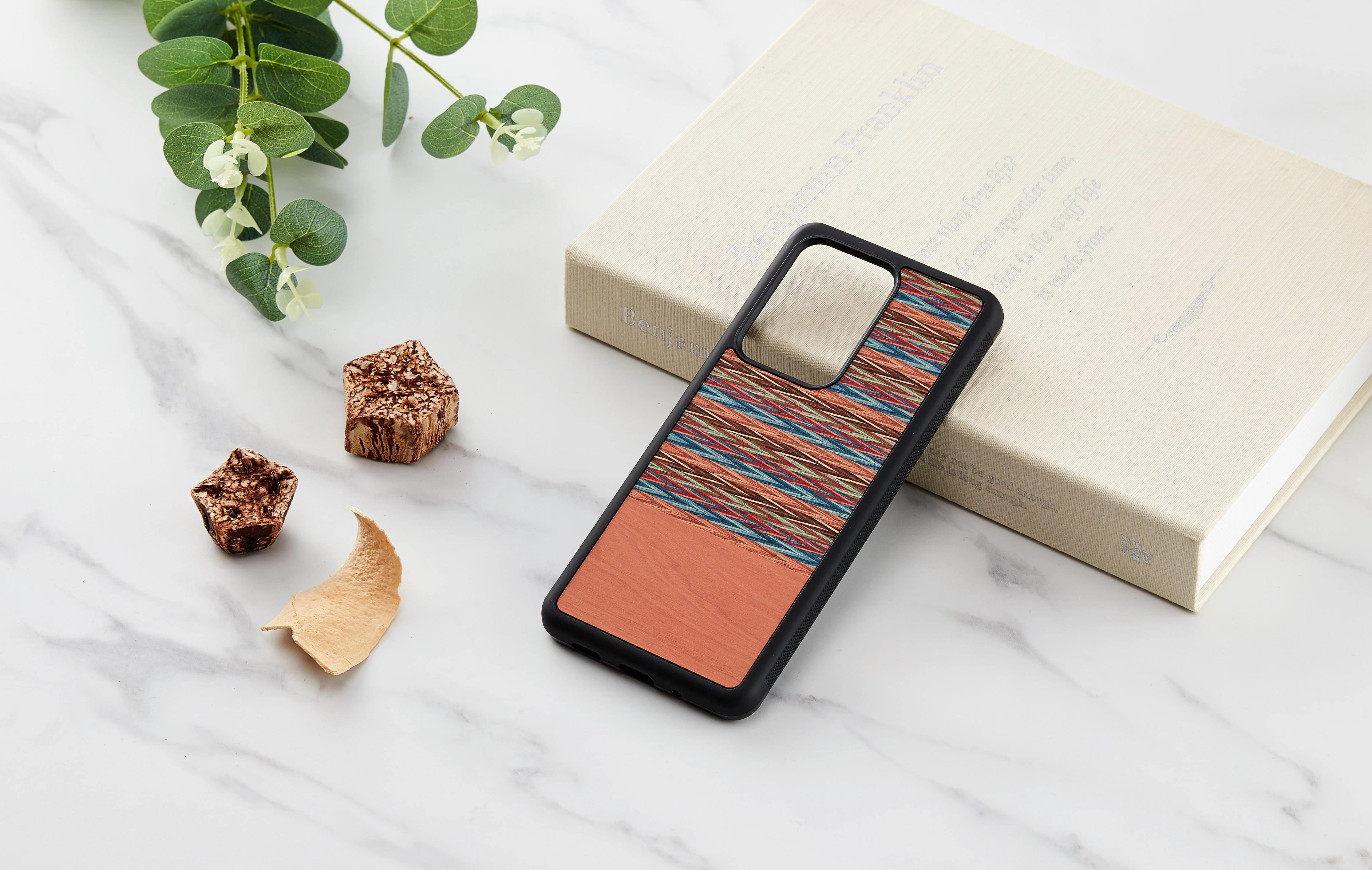 MAN&WOOD dėklas Galaxy S20 Ultra browny check juodas