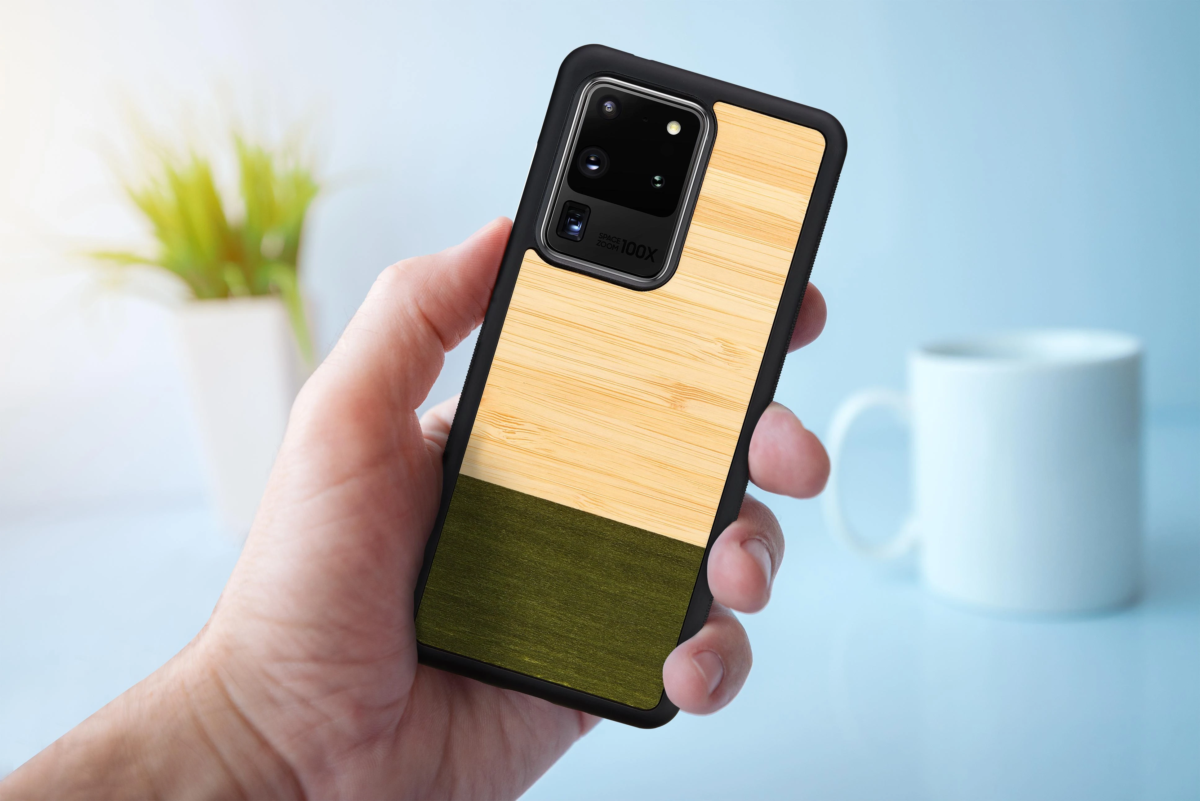 MAN&WOOD dėklas skirtas Galaxy S20 Ultra bamboo skirtasest juodos spalvos