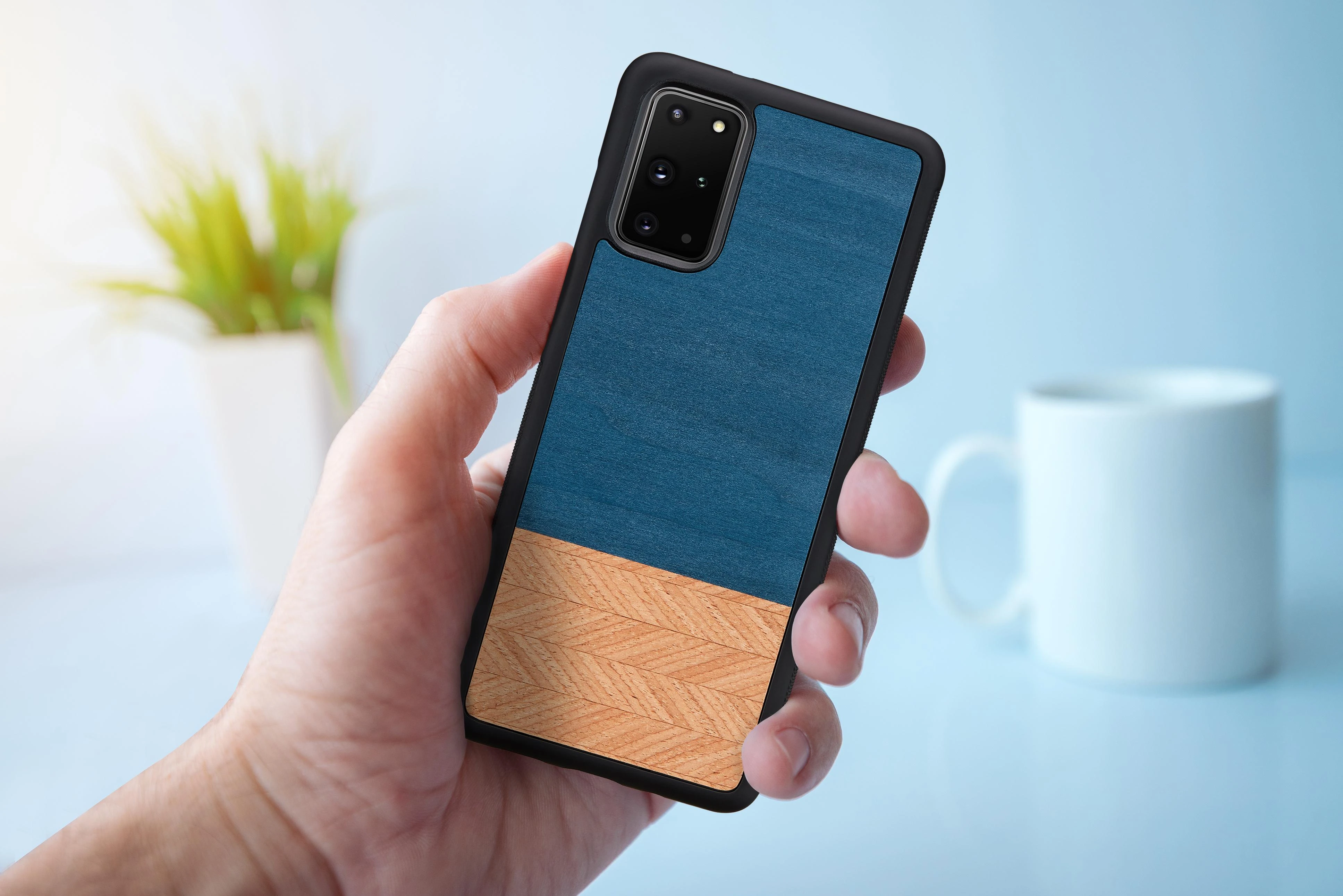 Dėklas MAN&WOOD case for Galaxy S20+ denim juodas