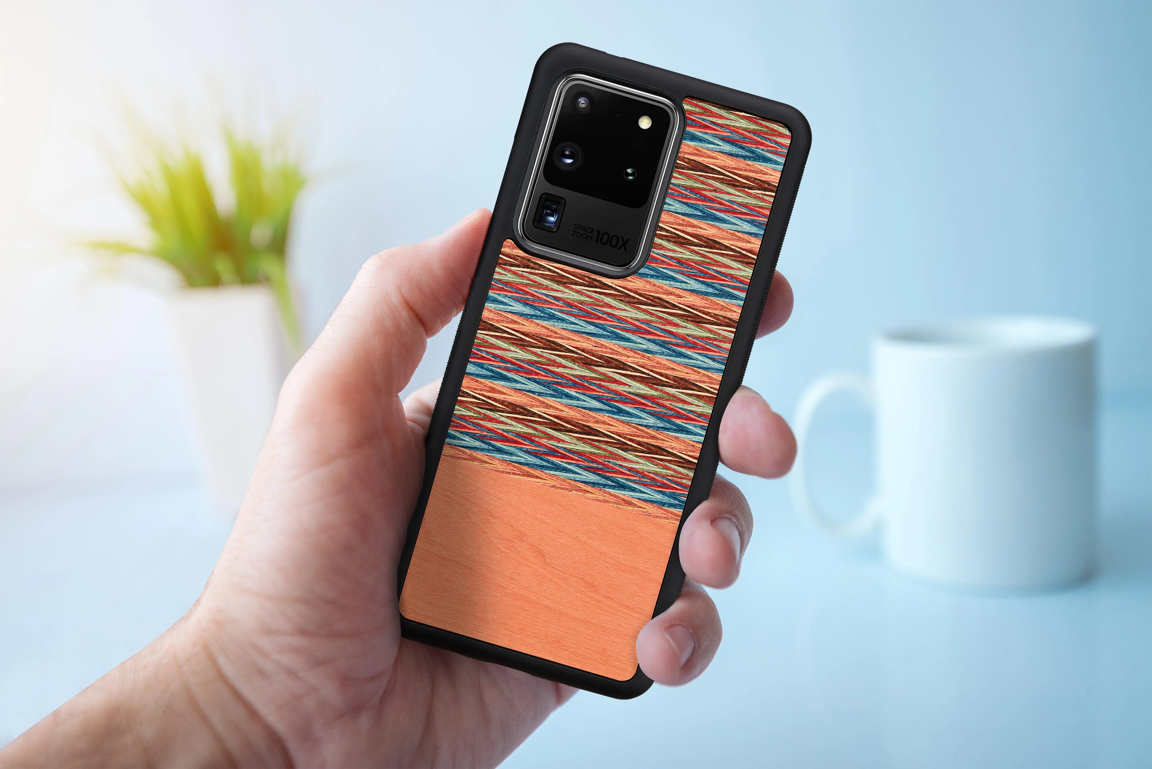 MAN&WOOD dėklas Galaxy S20 Ultra browny check juodas