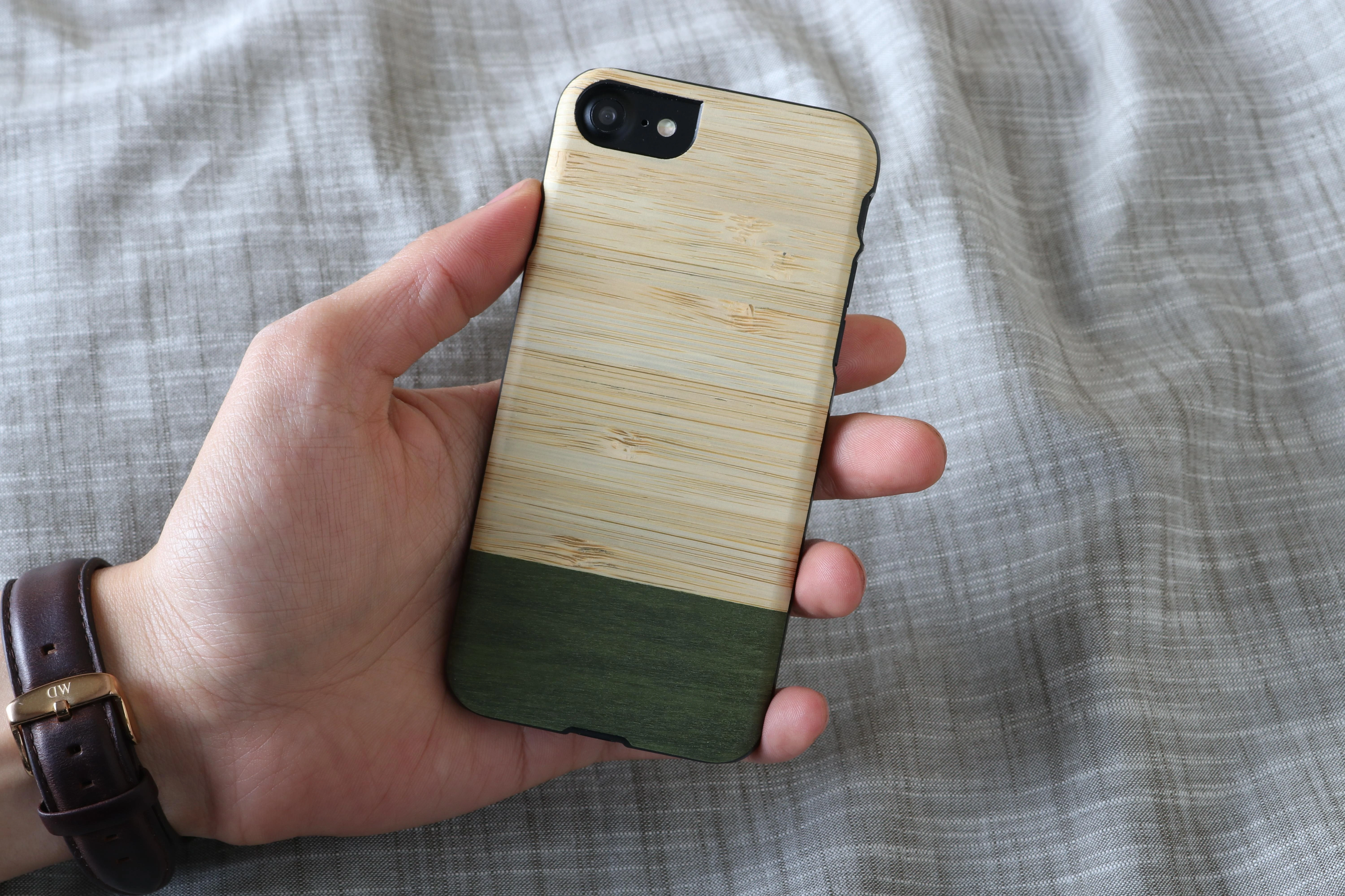 MAN&WOOD dėklas skirtas Apple iPhone 7/8 bamboo skirtasest juodos spalvos