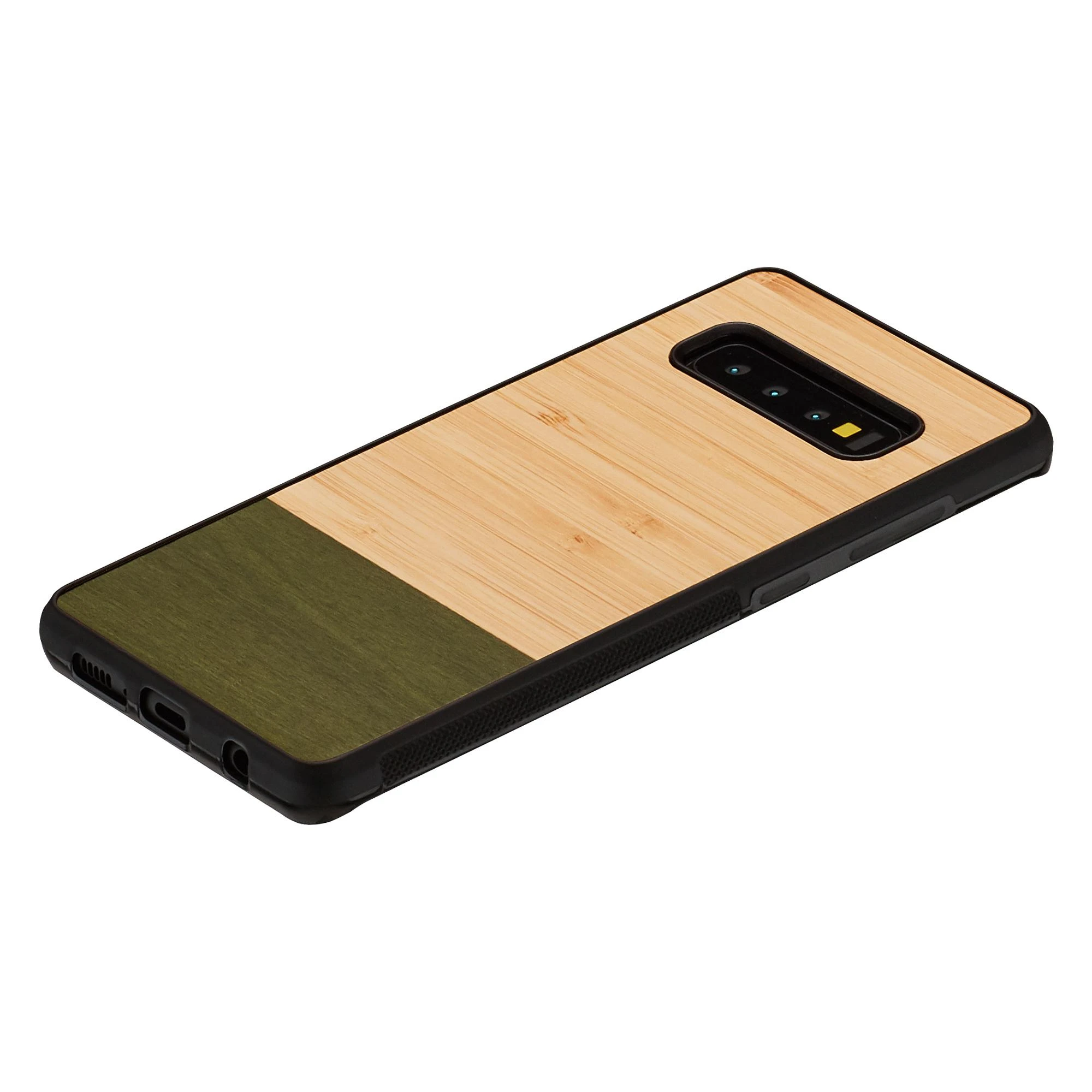 MAN&WOOD SmartPhone dėklas Galaxy S10 Plus bamboo skirtasest juodos spalvos