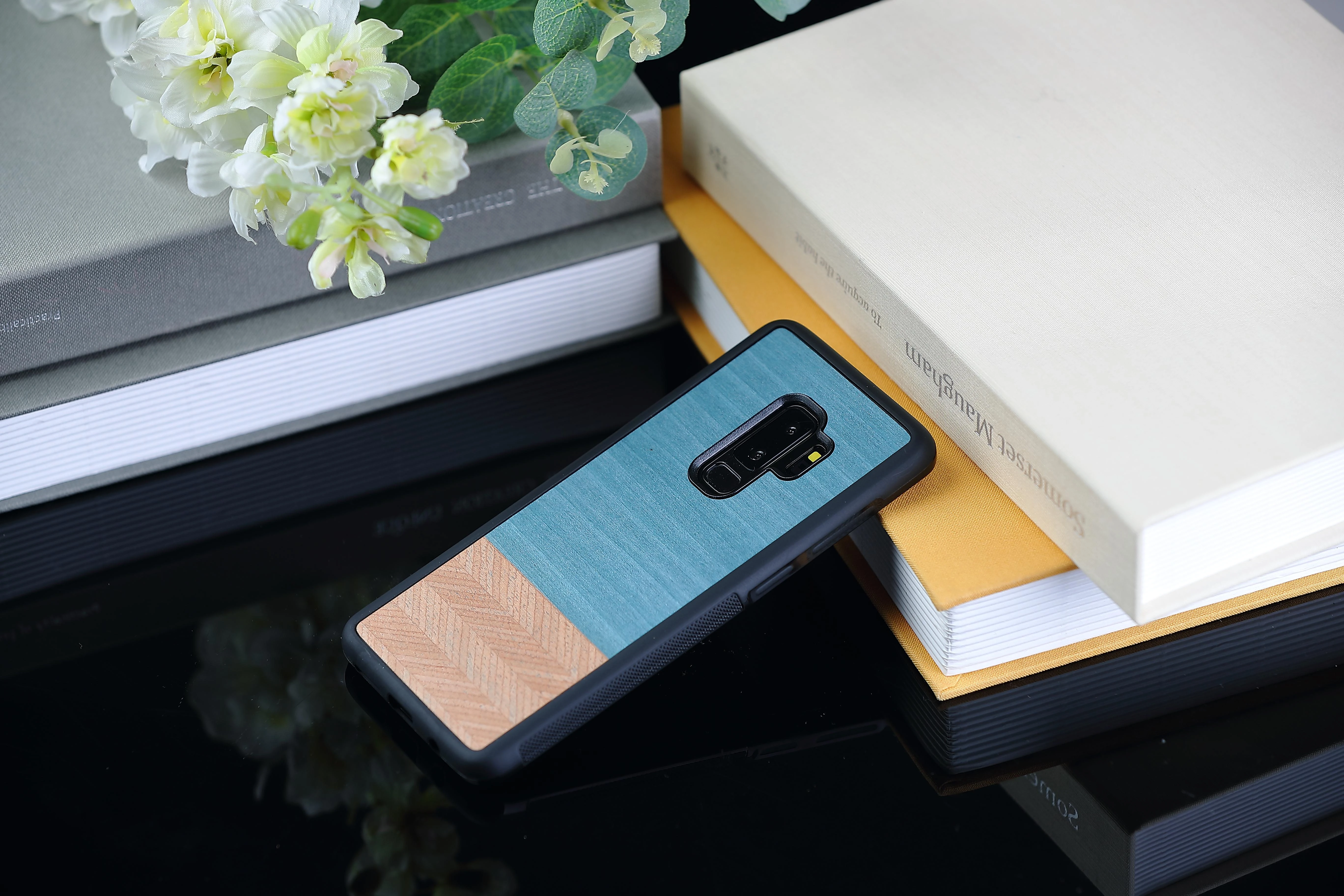 Dėklas MAN&WOOD SmartPhone case Galaxy S9 Plus denim juodas