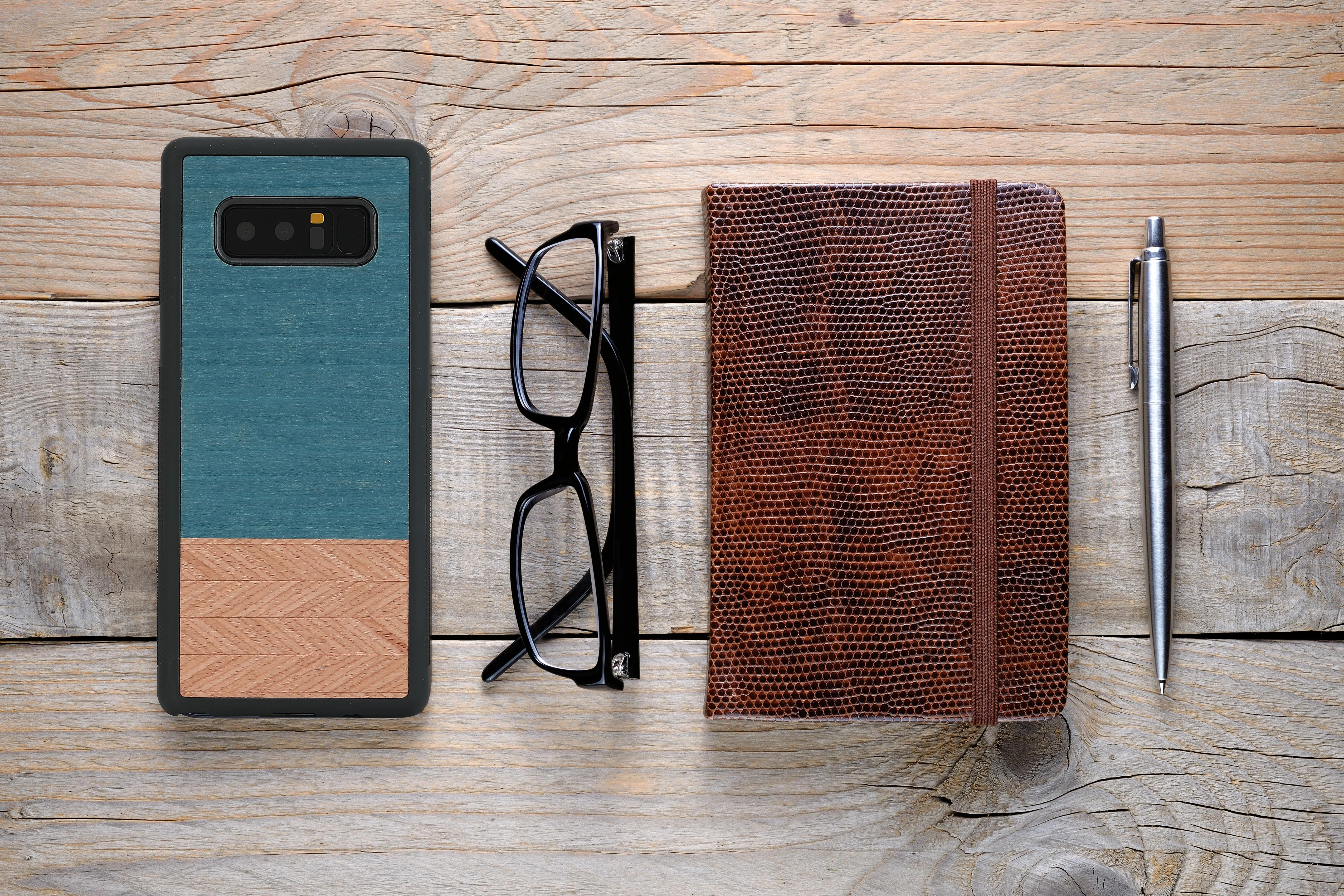 Dėklas MAN&WOOD SmartPhone case Galaxy Note 8 denim juodas