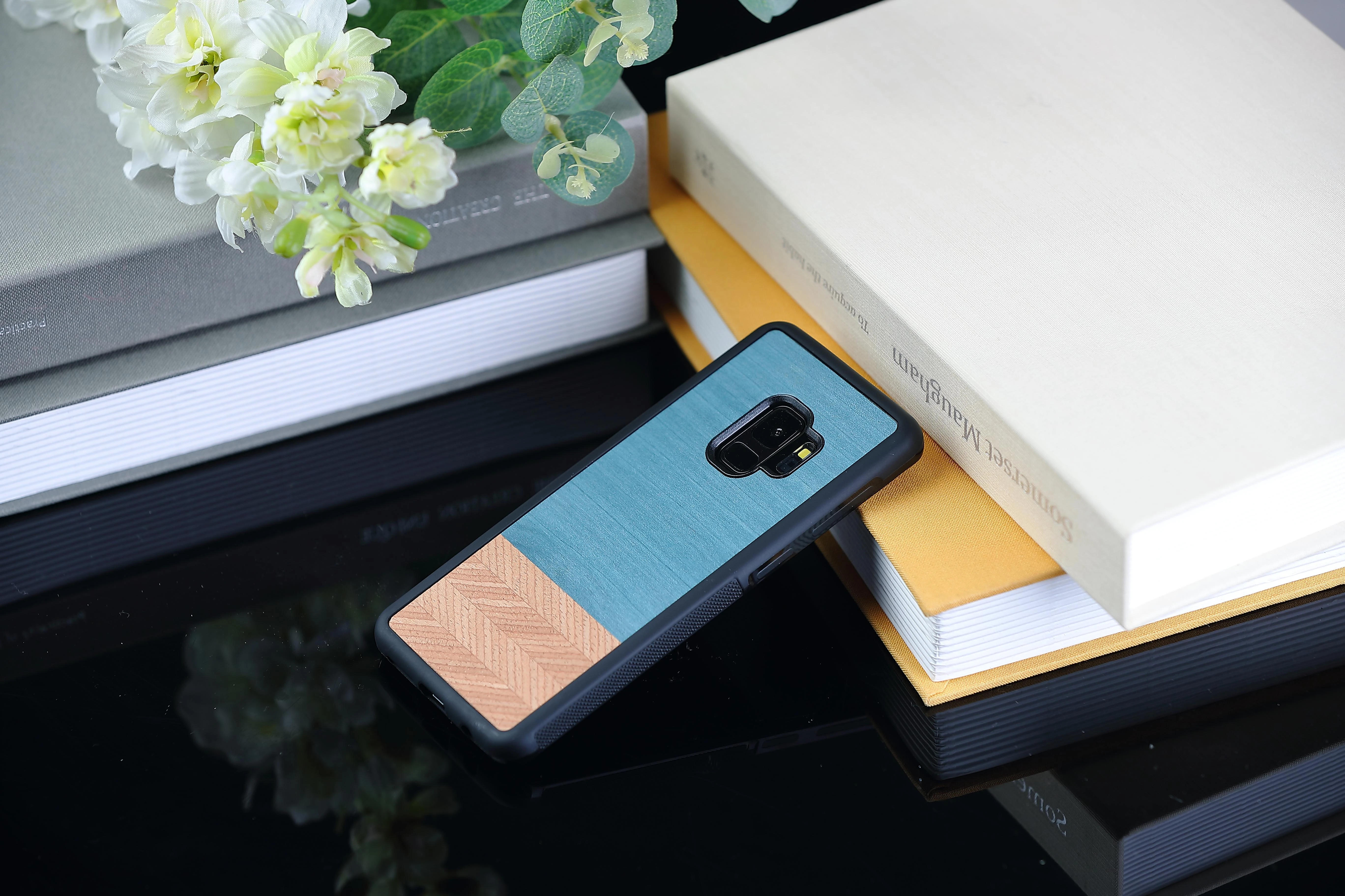 Dėklas MAN&WOOD SmartPhone case Galaxy S9 denim juodas