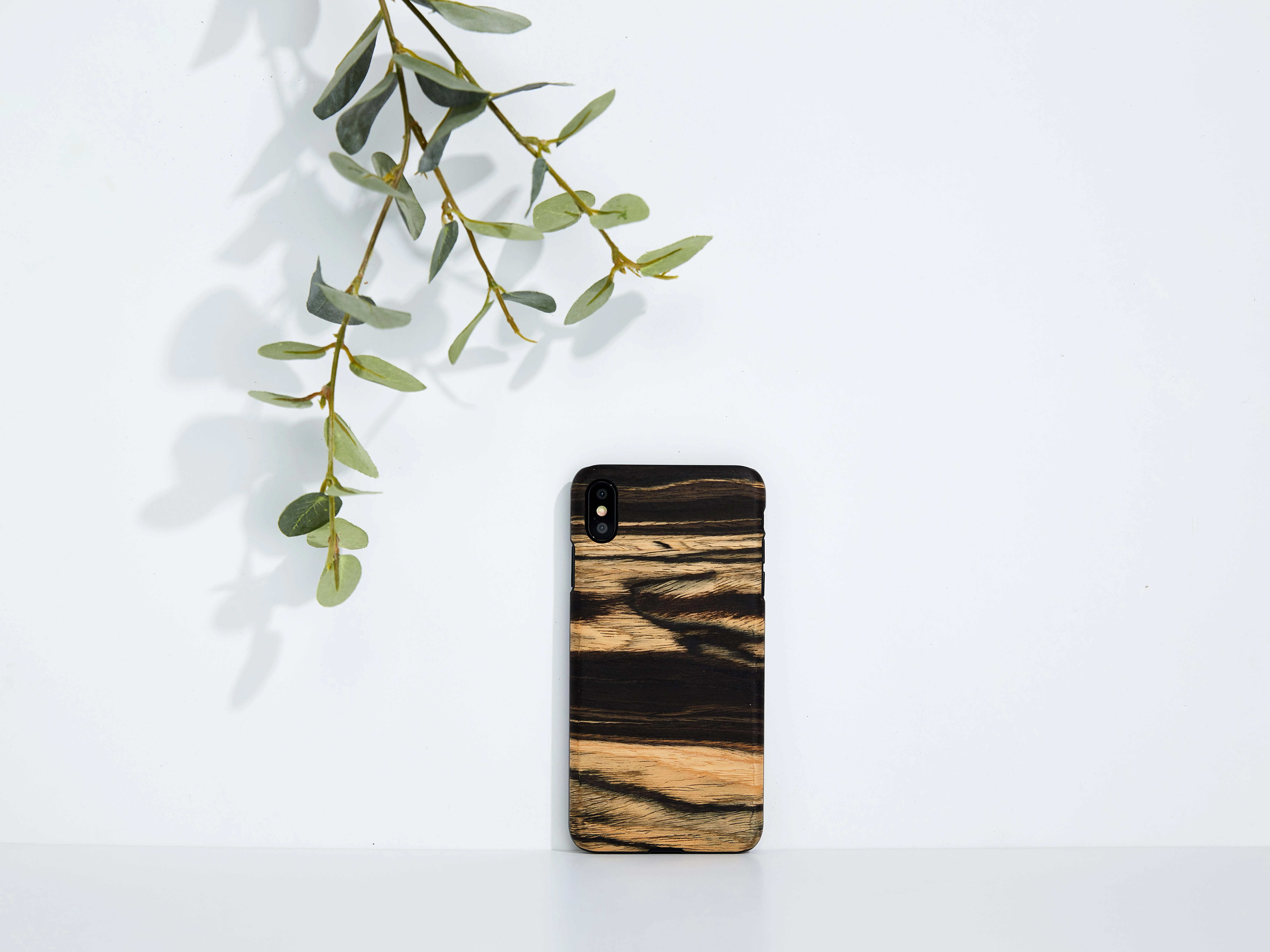 MAN Telefono dėklas iPhone XS Max, baltas juodmedžio raštas