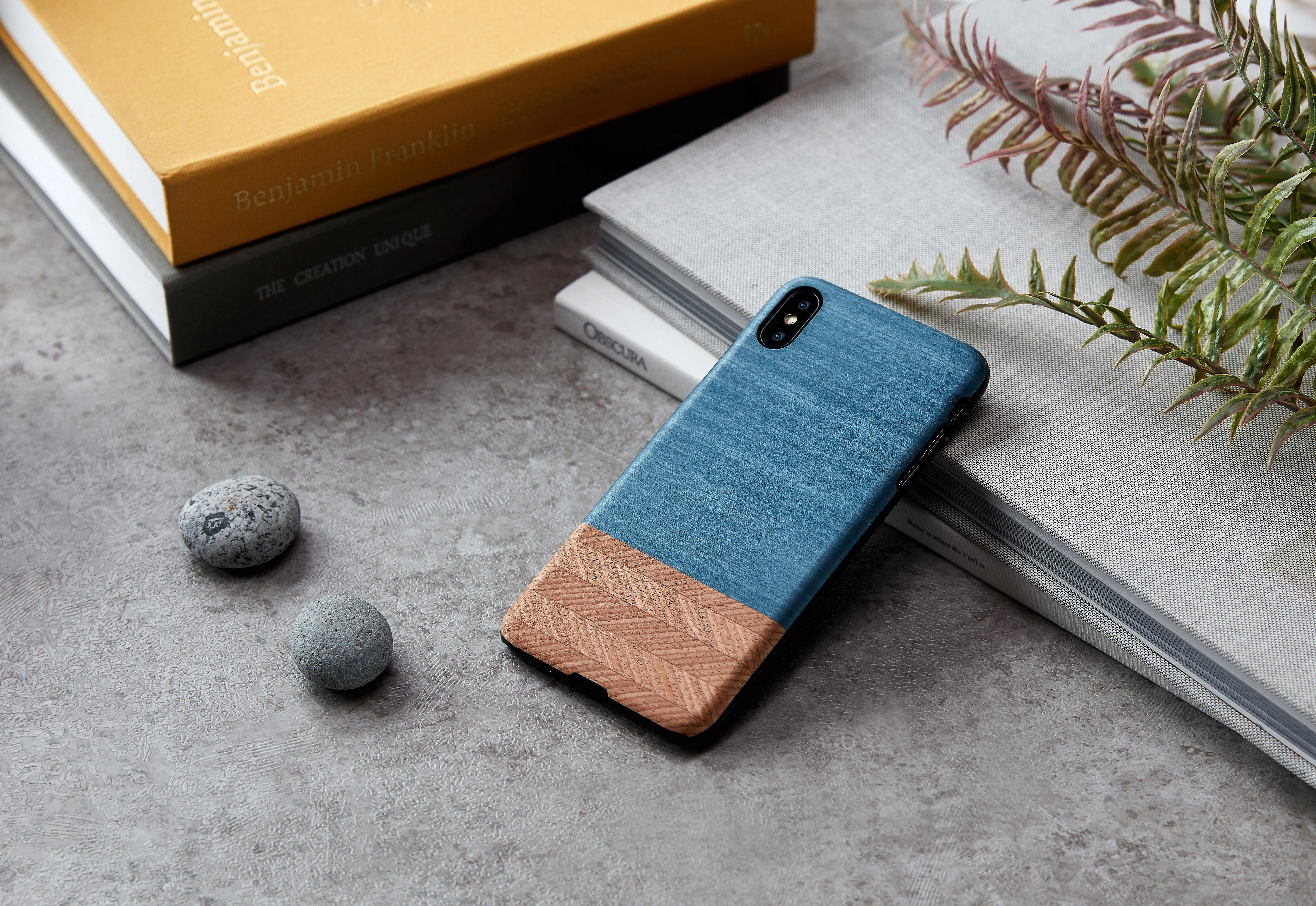 MAN Telefono dėklas iPhone XS Max, juodas džinsinis