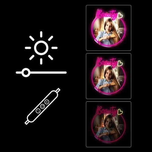 Manta MASNL130PK stiliaus neoninės šviesos BEAUTY LED neoninis veidrodis