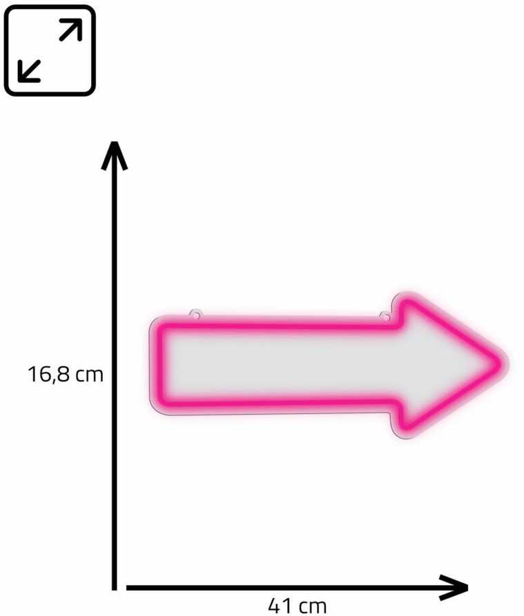 Manta SNL107PK stiliaus neoninės lemputės ARROW rožinės spalvos