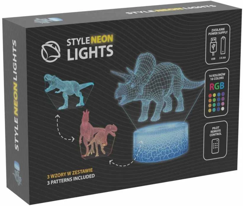 Manta SNL117RGB LED lempa Šviesos dekoracija Dinozaurai RGB 3D