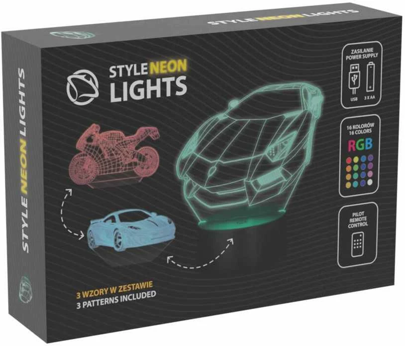 Manta SNL120RGB LED lempa, šviesos dekoracija, transporto priemonės, 1 RGB 3D