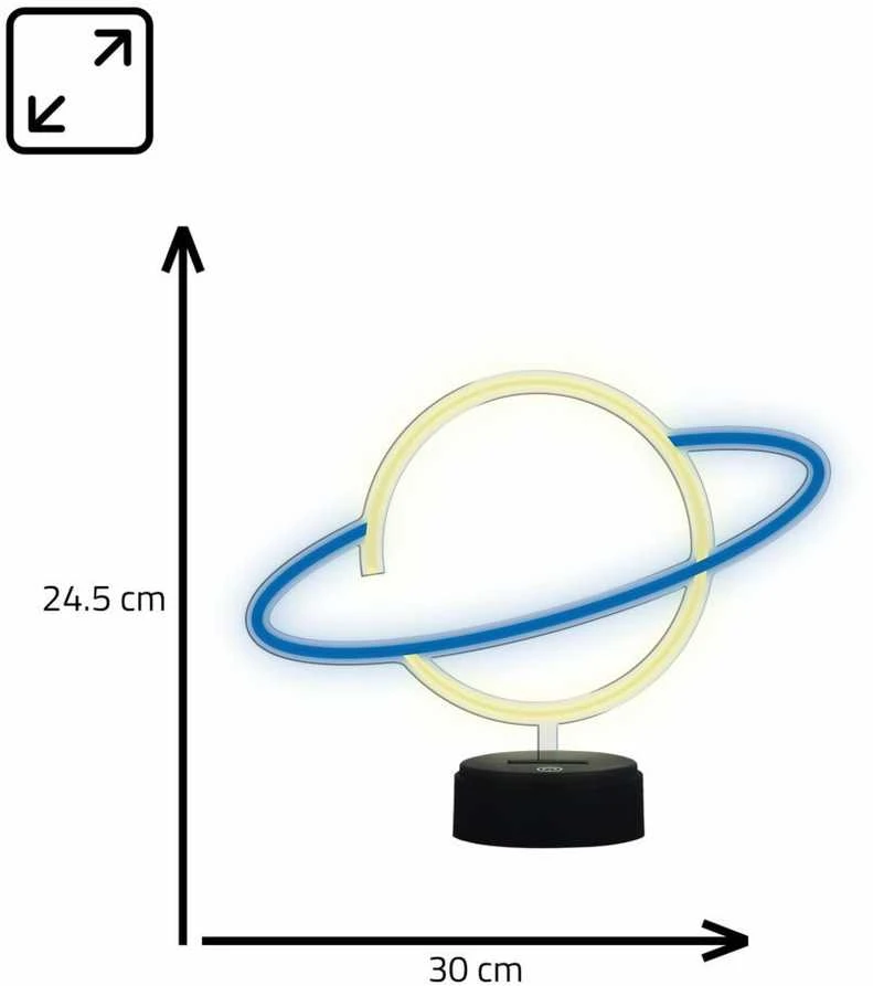 Stalinė lempa Manta SNL38BLT LED šviestuvas Šviesos dekoracija Planeta mėlynas/baltas