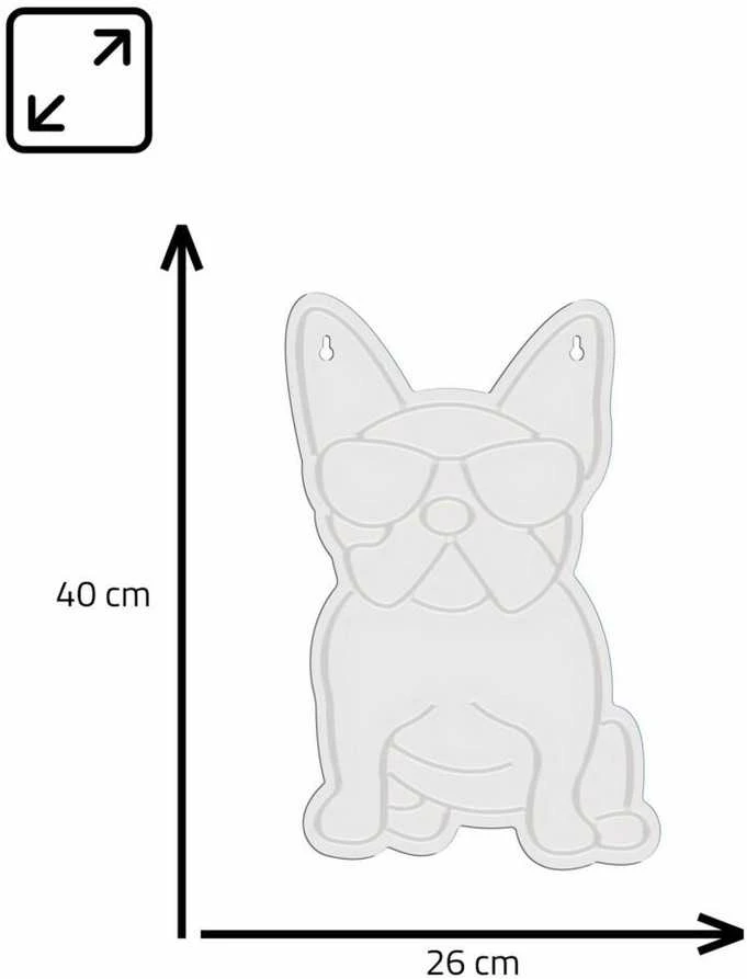 Manta SNL66WH stiliaus neoninės šviesos FRENCH BULLDOG Baltas