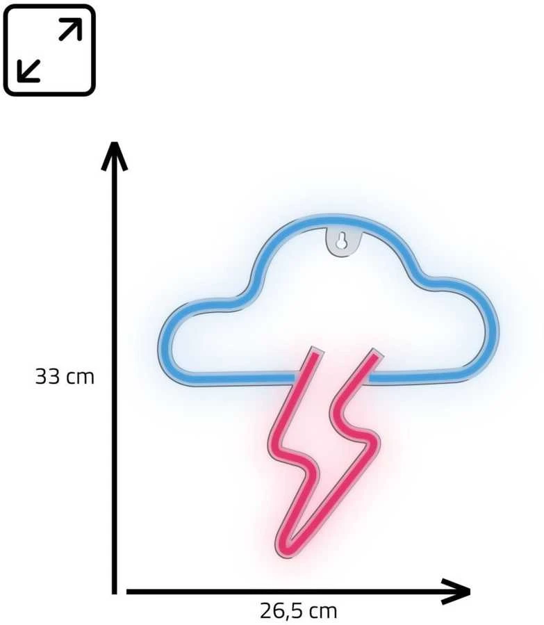 Manta SNL71BL Style Neon Lights CLOUD WITH LIGHTNING Mėlyna-Rožinė