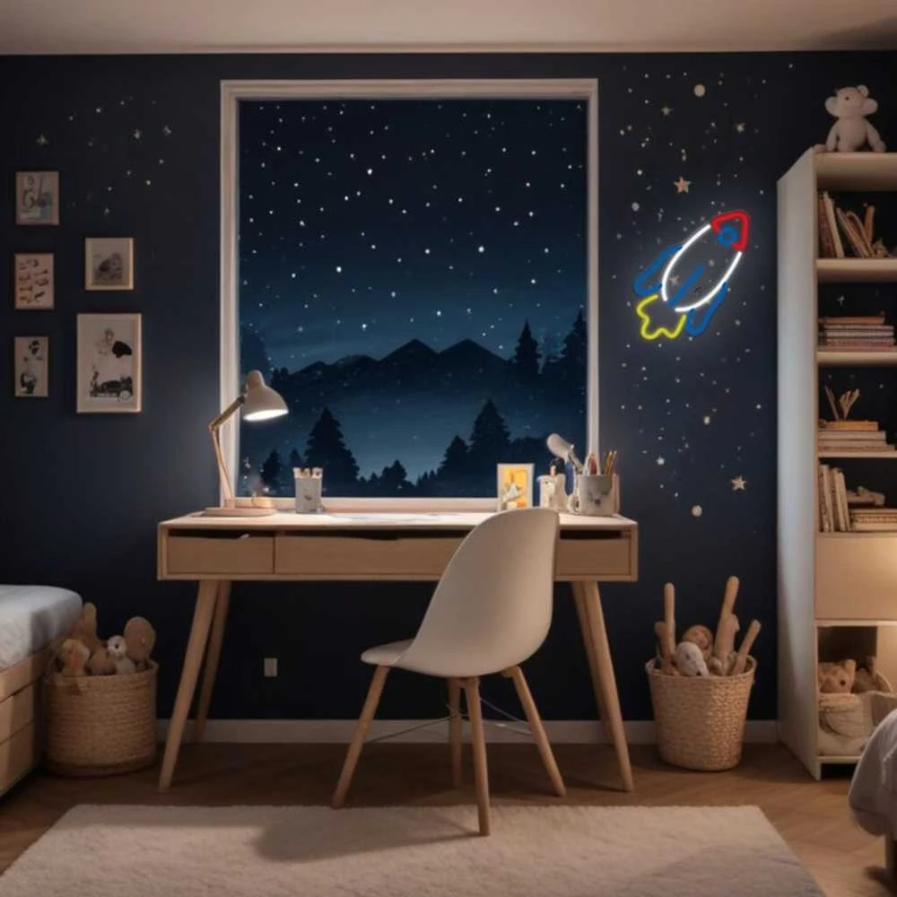 Manta SNL91MT stiliaus neoninės lemputės RAKETA