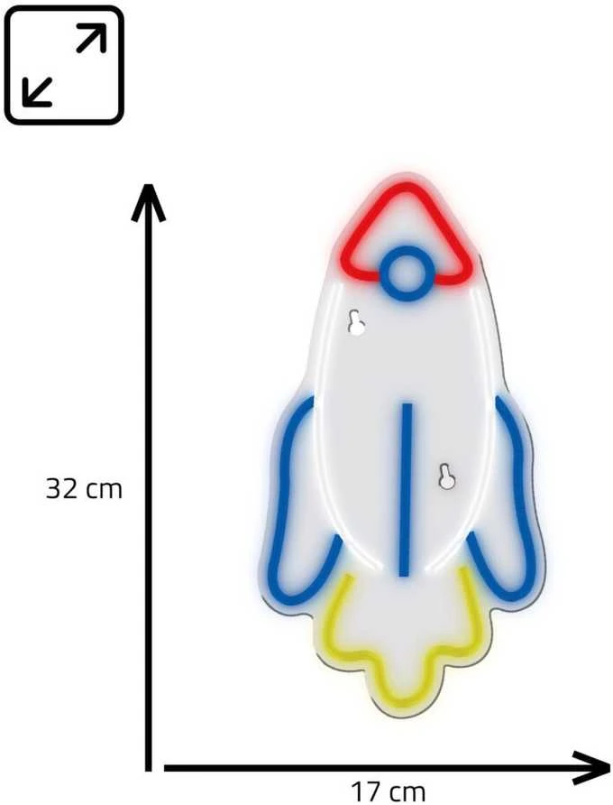 Manta SNL91MT stiliaus neoninės lemputės RAKETA
