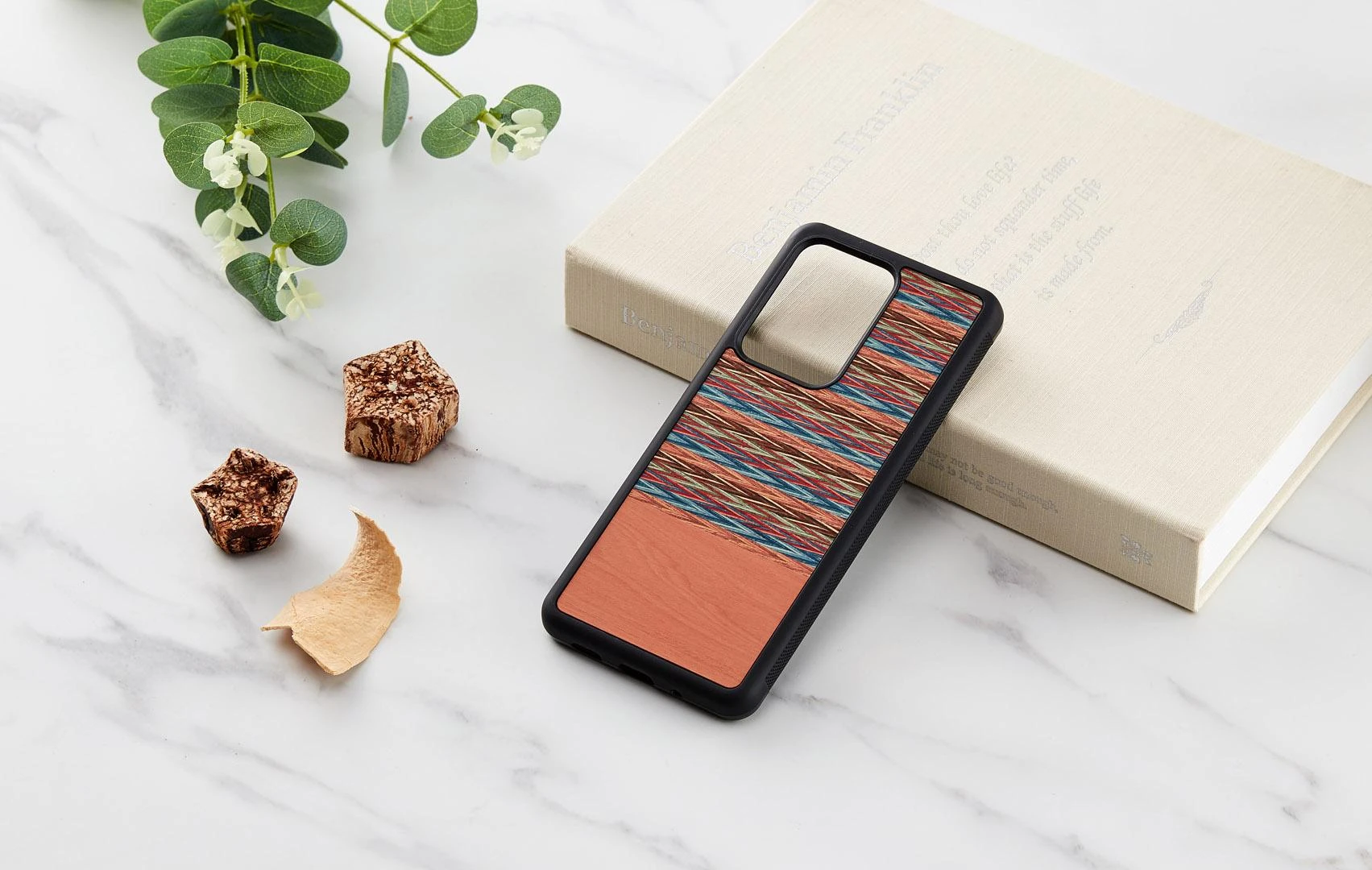 MAN&WOOD dėklas Galaxy S20 Ultra browny check juodas