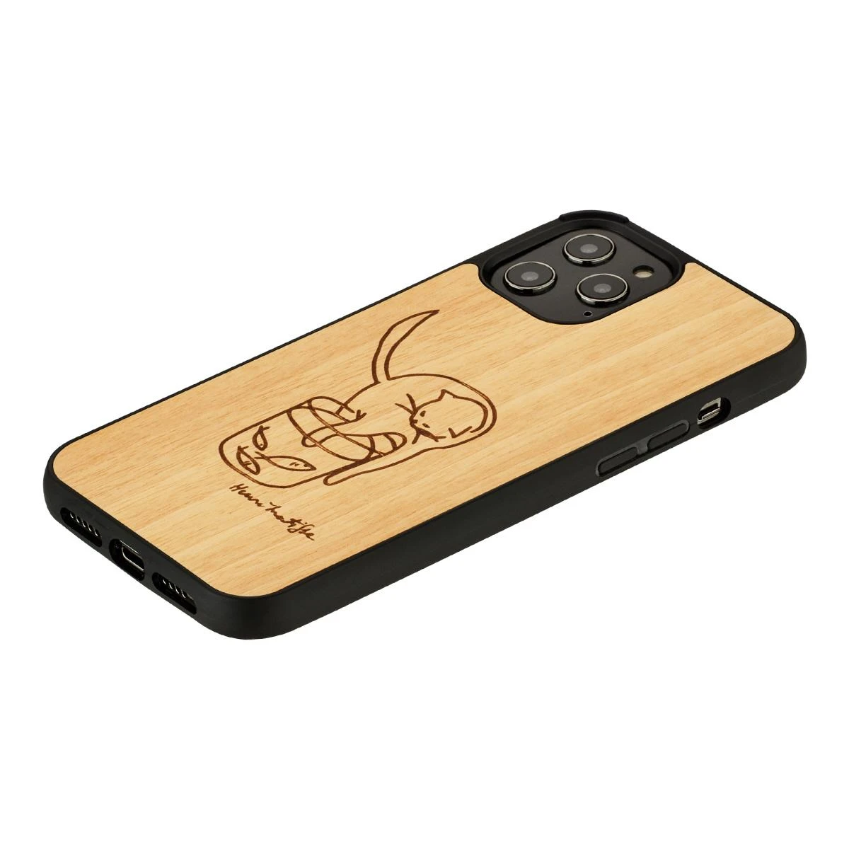 Dėklas MAN Telefono dėkliukas iPhone 12 / 12 Pro su katės ir raudonos žuvies raštu