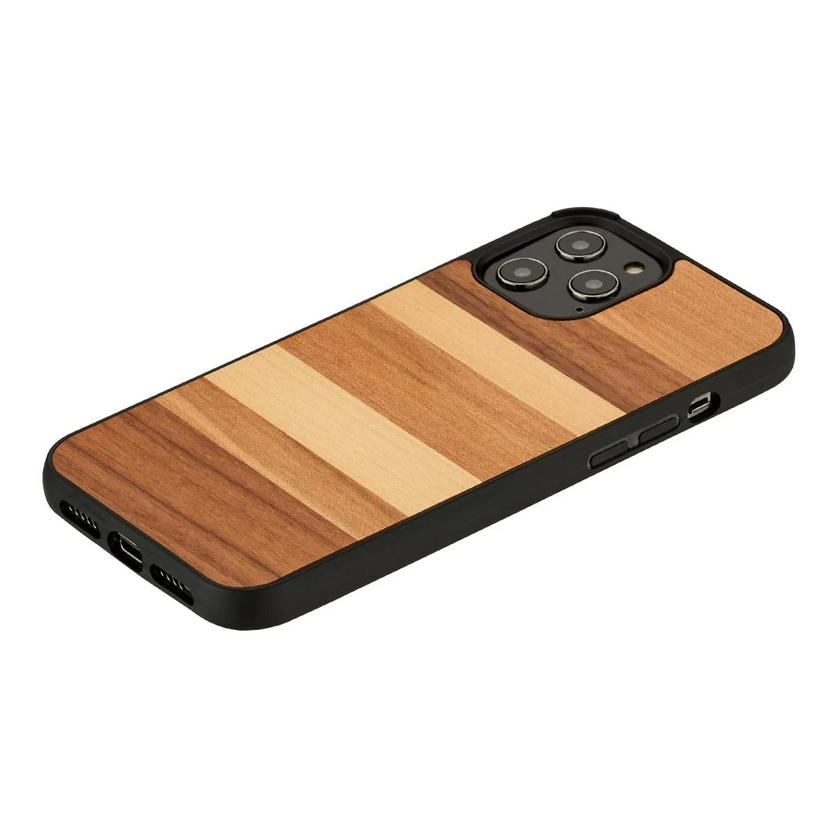 MAN&WOOD dėklas skirtas Apple iPhone 12/12 Pro sabbia juodos spalvos