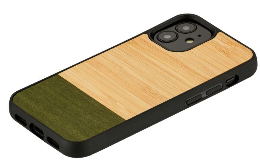 MAN&WOOD dėklas skirtas Apple iPhone 12 mini bamboo skirtasest juodos spalvos