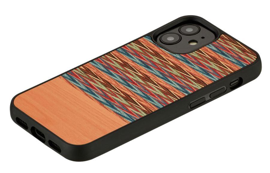 MAN&WOOD dėklas skirtas Apple iPhone 12 mini browny check juodos spalvos