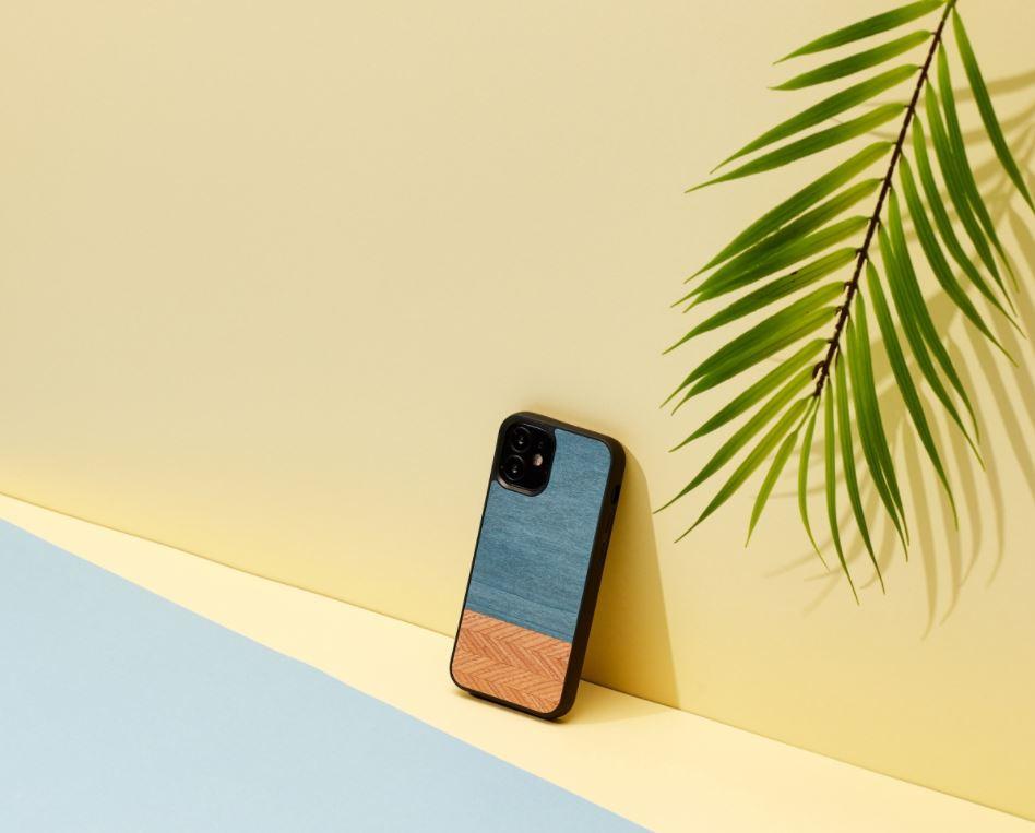 MAN&WOOD dėklas skirtas Apple iPhone 12 mini denim juodos spalvos