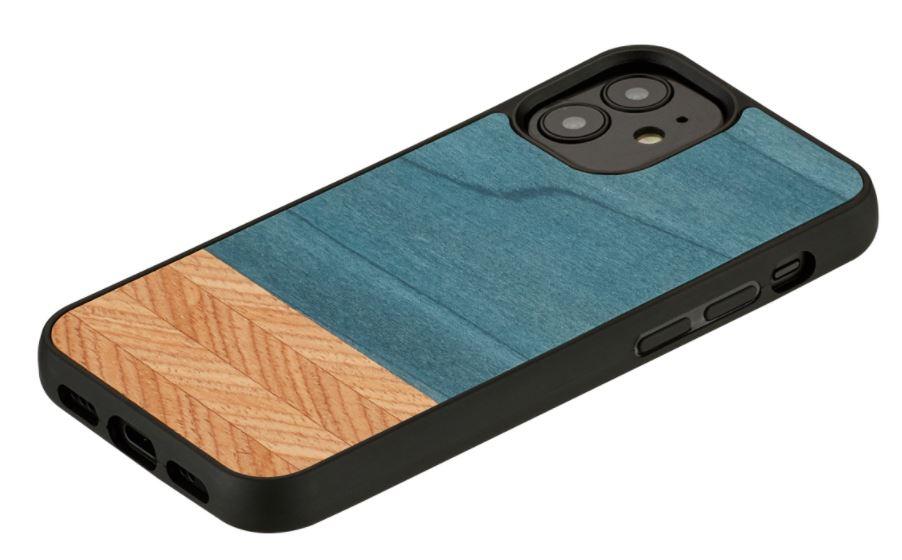 MAN&WOOD dėklas skirtas Apple iPhone 12 mini denim juodos spalvos
