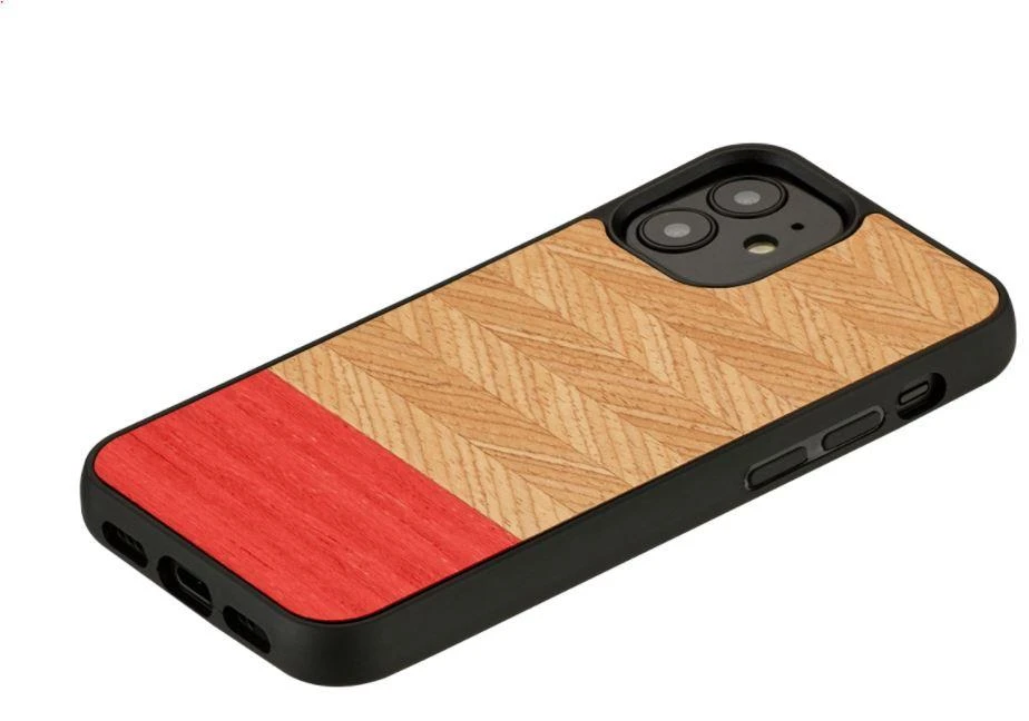 MAN&WOOD dėklas skirtas Apple iPhone 12 mini herringbone azalea juodos spalvos