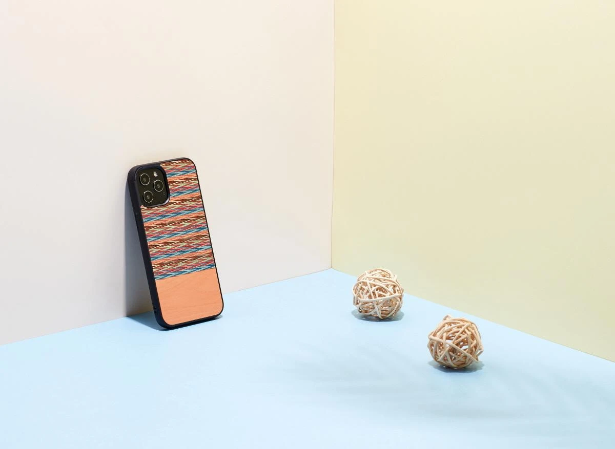 MAN&WOOD dėklas skirtas Apple iPhone 12 Pro Max browny check juodos spalvos