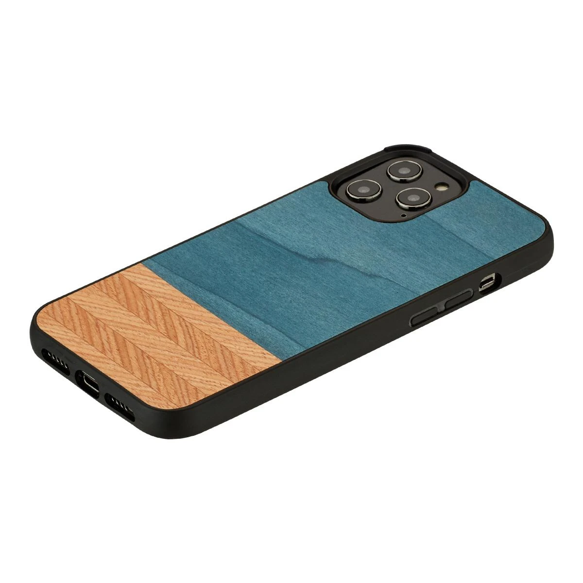 MAN&WOOD dėklas skirtas Apple iPhone 12 Pro Max denim juodos spalvos