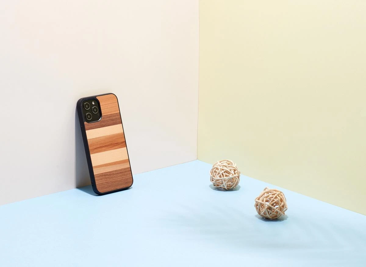 Dėklas MAN&WOOD case for iPhone 12 Pro Max sabbia juodas