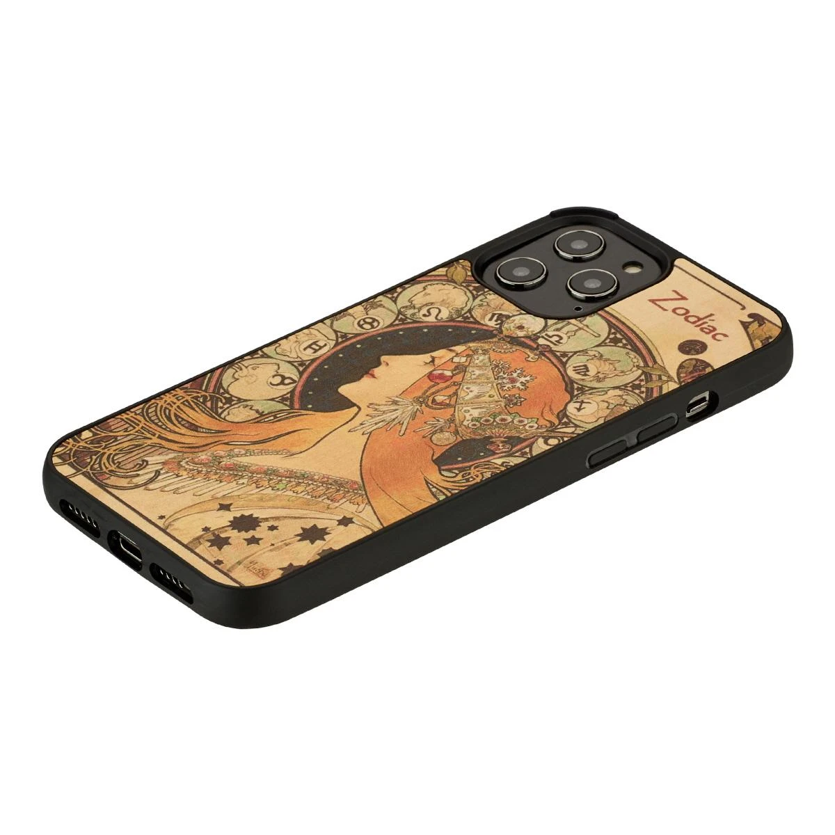 MAN&WOOD dėklas skirtas Apple iPhone 12 Pro Max zodiac juodos spalvos