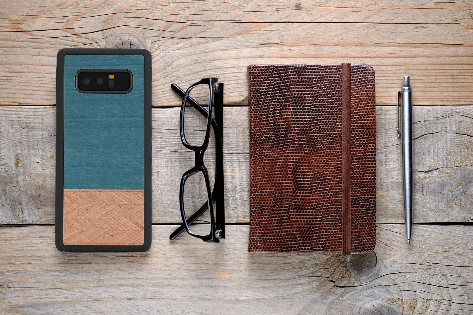 Dėklas MAN&WOOD SmartPhone case Galaxy Note 8 denim juodas