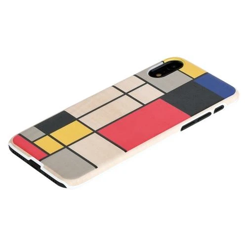 MAN&WOOD SmartPhone dėklas Apple iPhone XR mondrian wood baltos spalvos