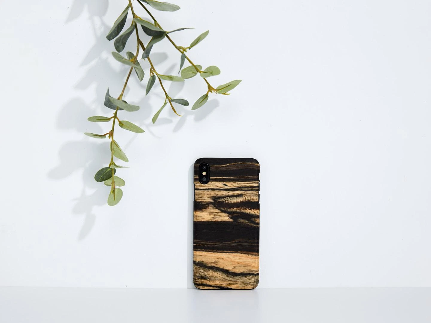 MAN Telefono dėklas iPhone XS Max, baltas juodmedžio raštas