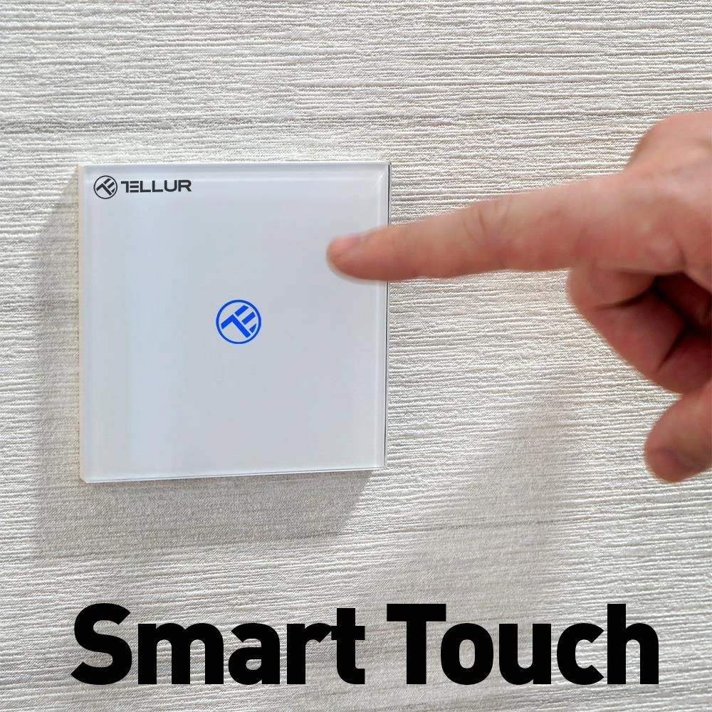Tellur WiFi Smart Switch, SS1N, 1 Port, 1800W, Baltas