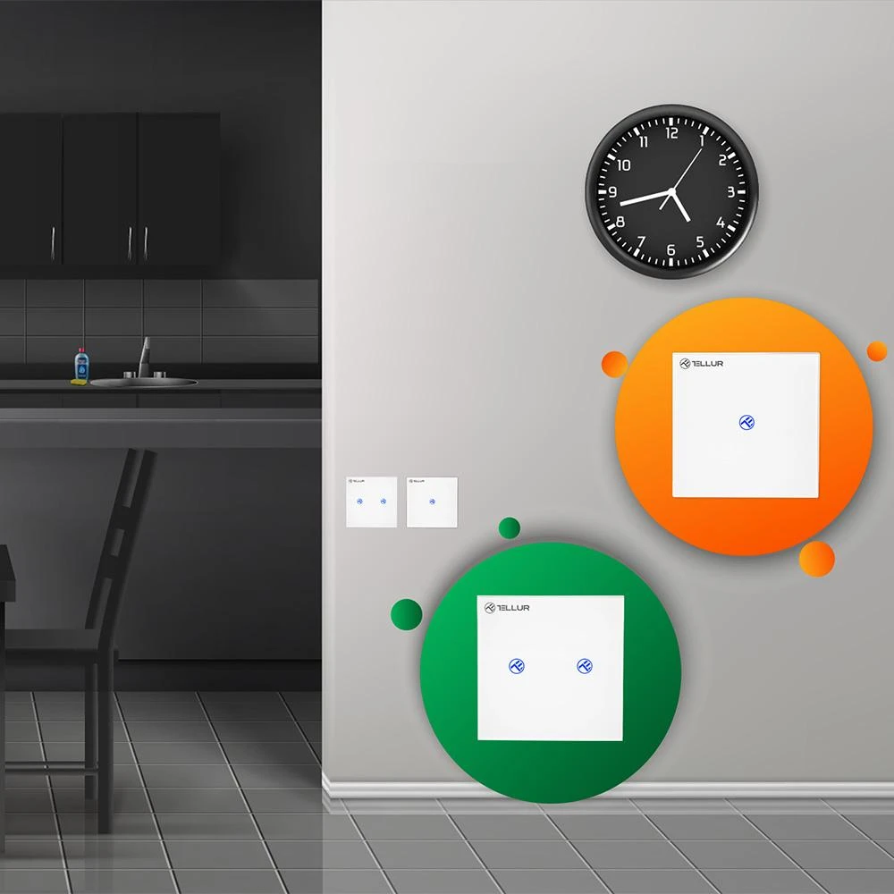 Tellur WiFi Smart Switch, SS1N, 1 Port, 1800W, Baltas