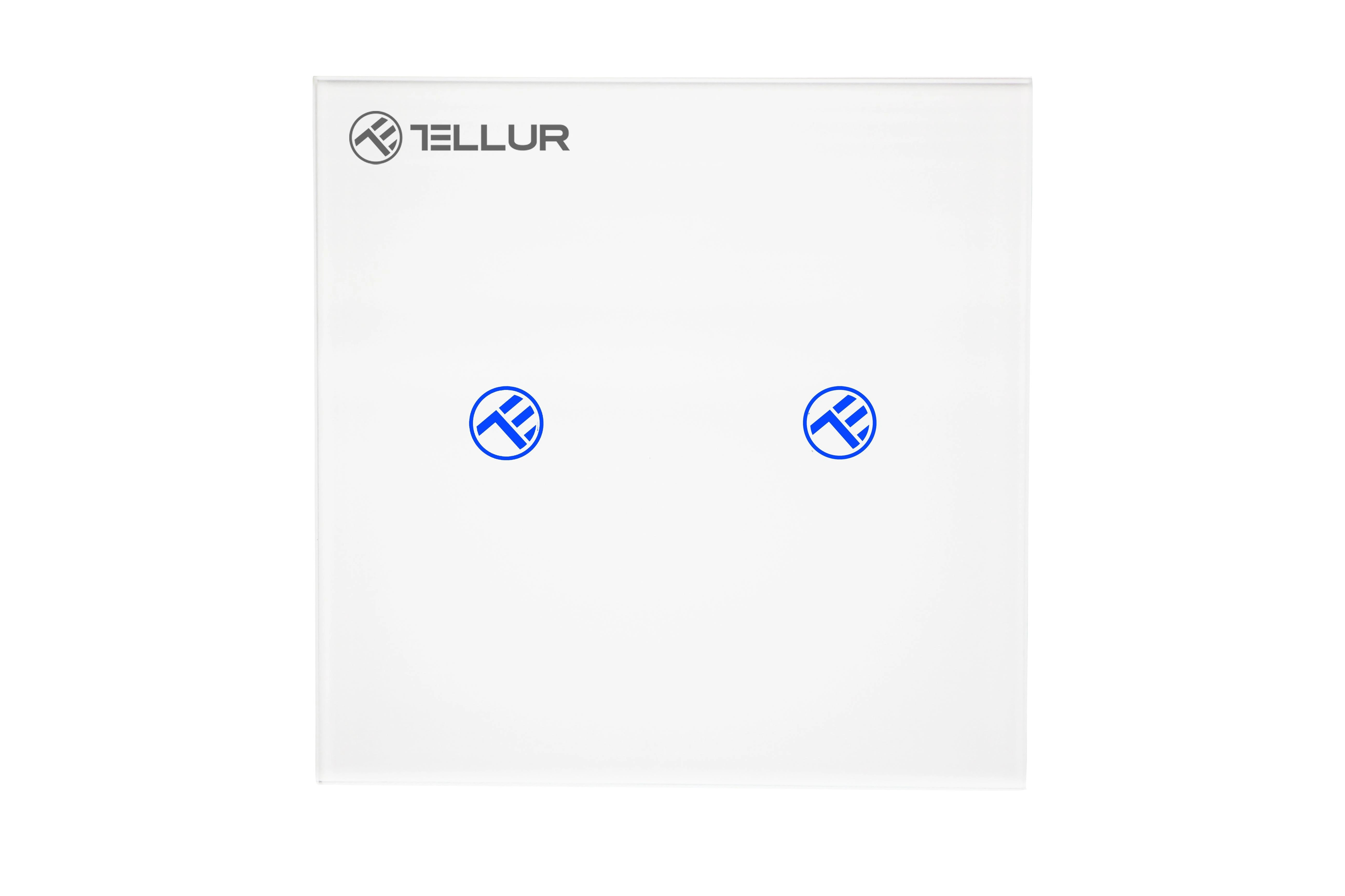 „Tellur“ išmanusis WiFi jungiklis, SS2N, 2 prievadai, 1800 W, Baltas