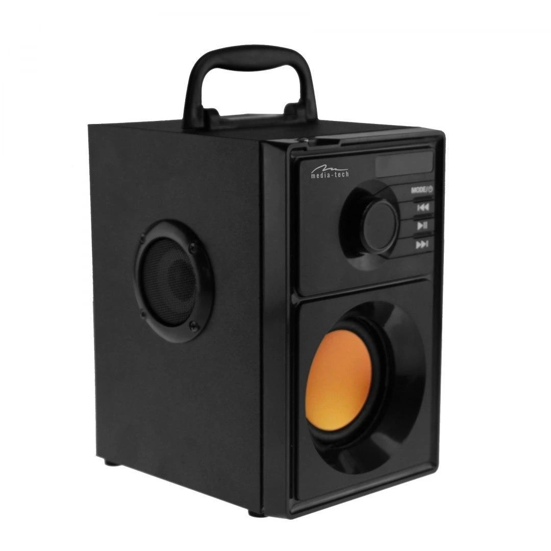 Nešiojama kolonėlė Media-Tech BOOMBOX BT MT3145 V2.0, 15W RMS, Bluetooth, USB, MicroSD, FM Radijas, AUX, su distanciniu pultu